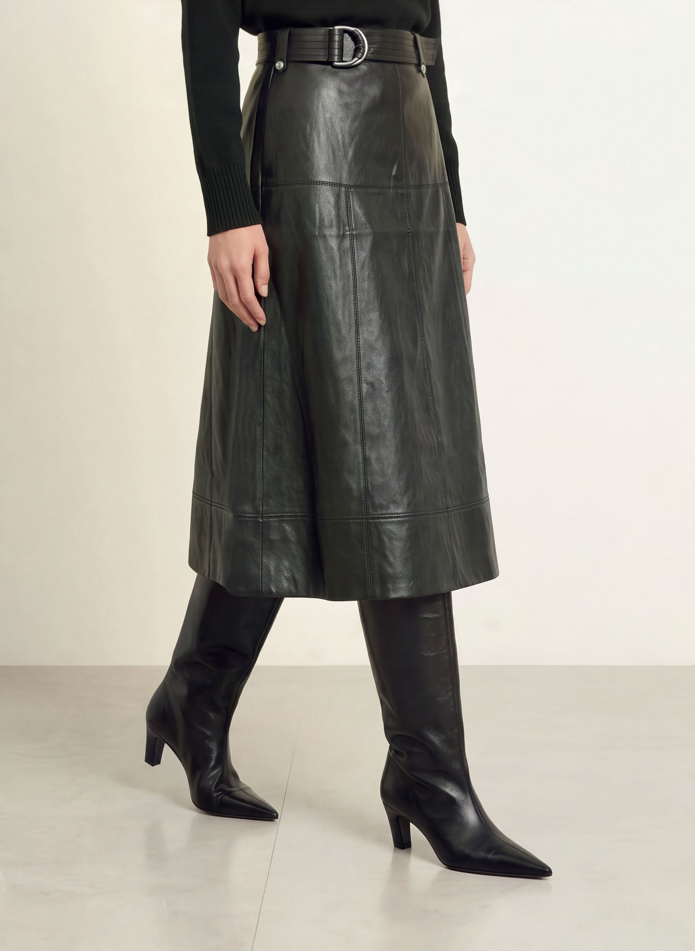 CATNOIR Faux-leather skirt: BLACK