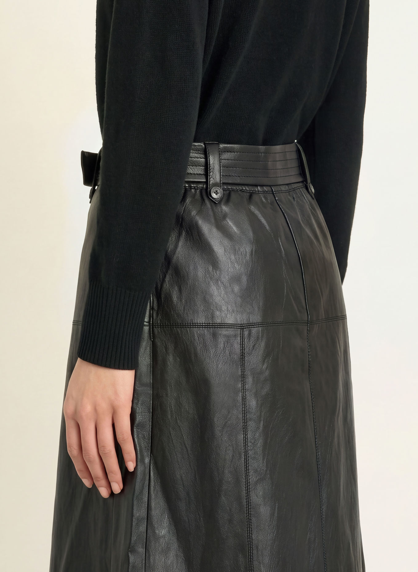 CATNOIR Faux-leather skirt: BLACK