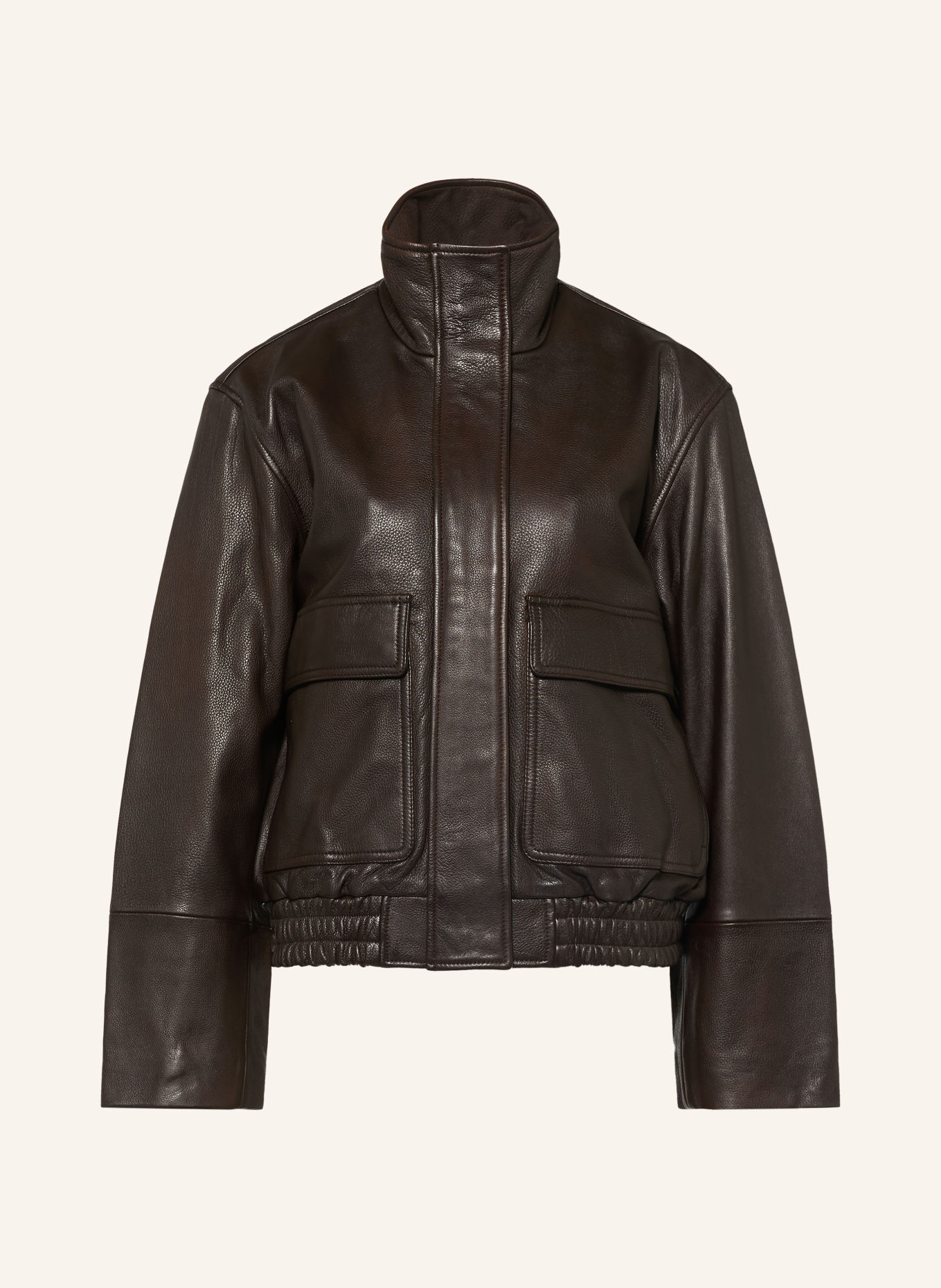 TOMMY HILFIGER Lederblouson: DUNKELBRAUN