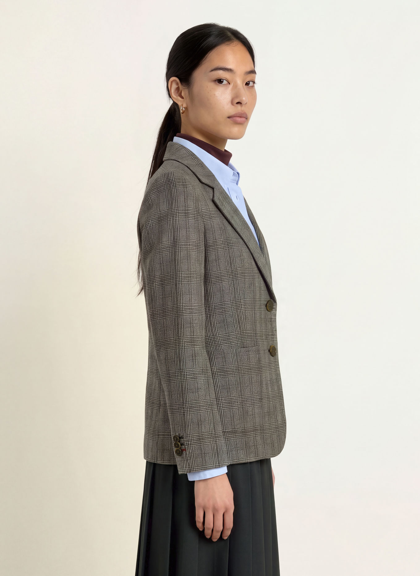 TOMMY HILFIGER Blazer: DARK GRAY / LIGHT GRAY / DARK RED