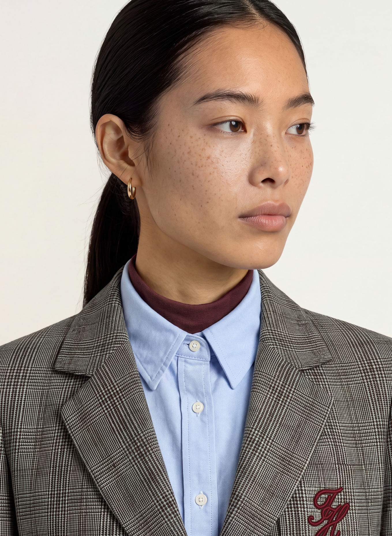 TOMMY HILFIGER Blazer: DARK GRAY / LIGHT GRAY / DARK RED