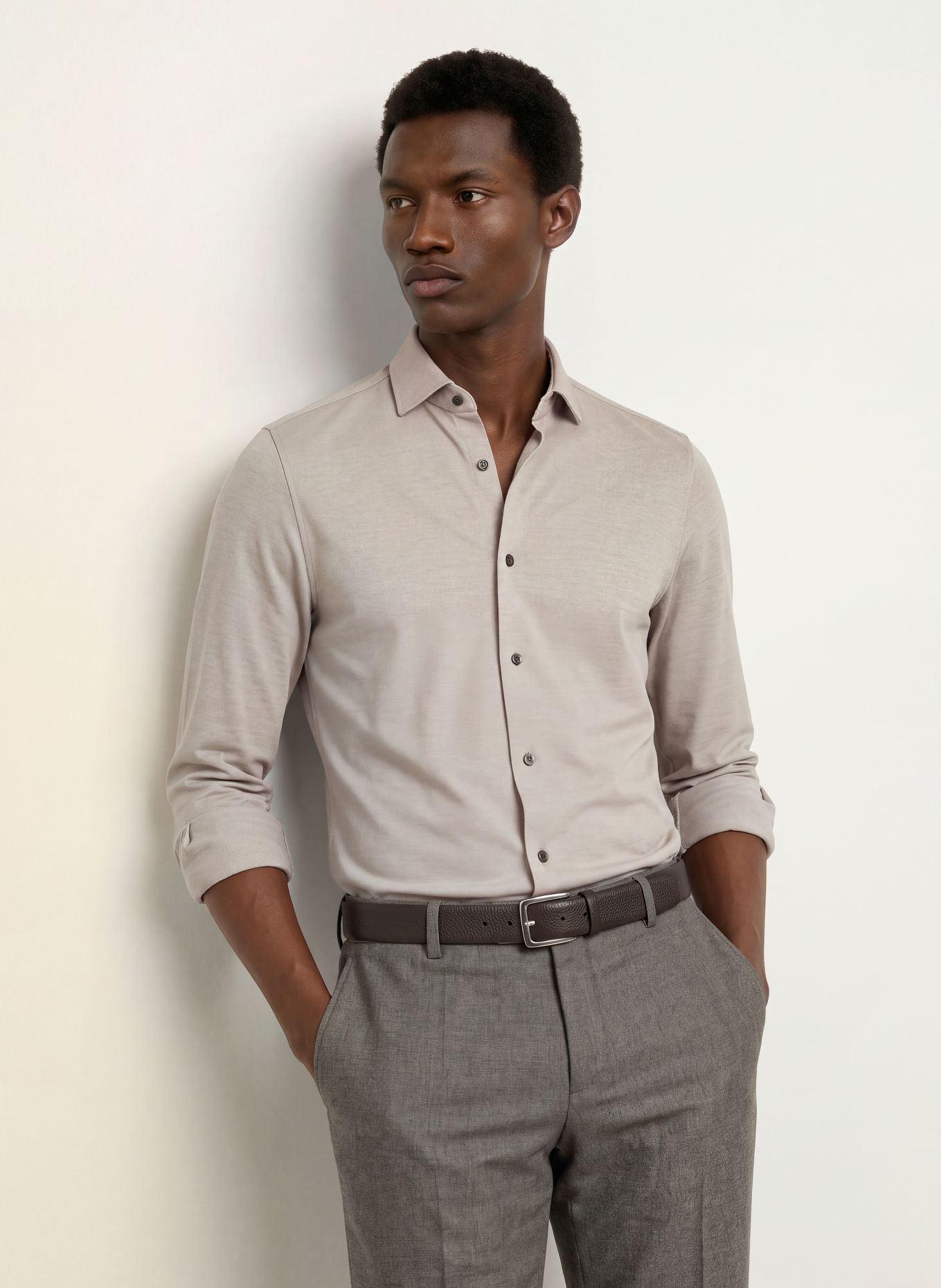 OLYMP Hemd Smart Business modern fit: HELLBRAUN