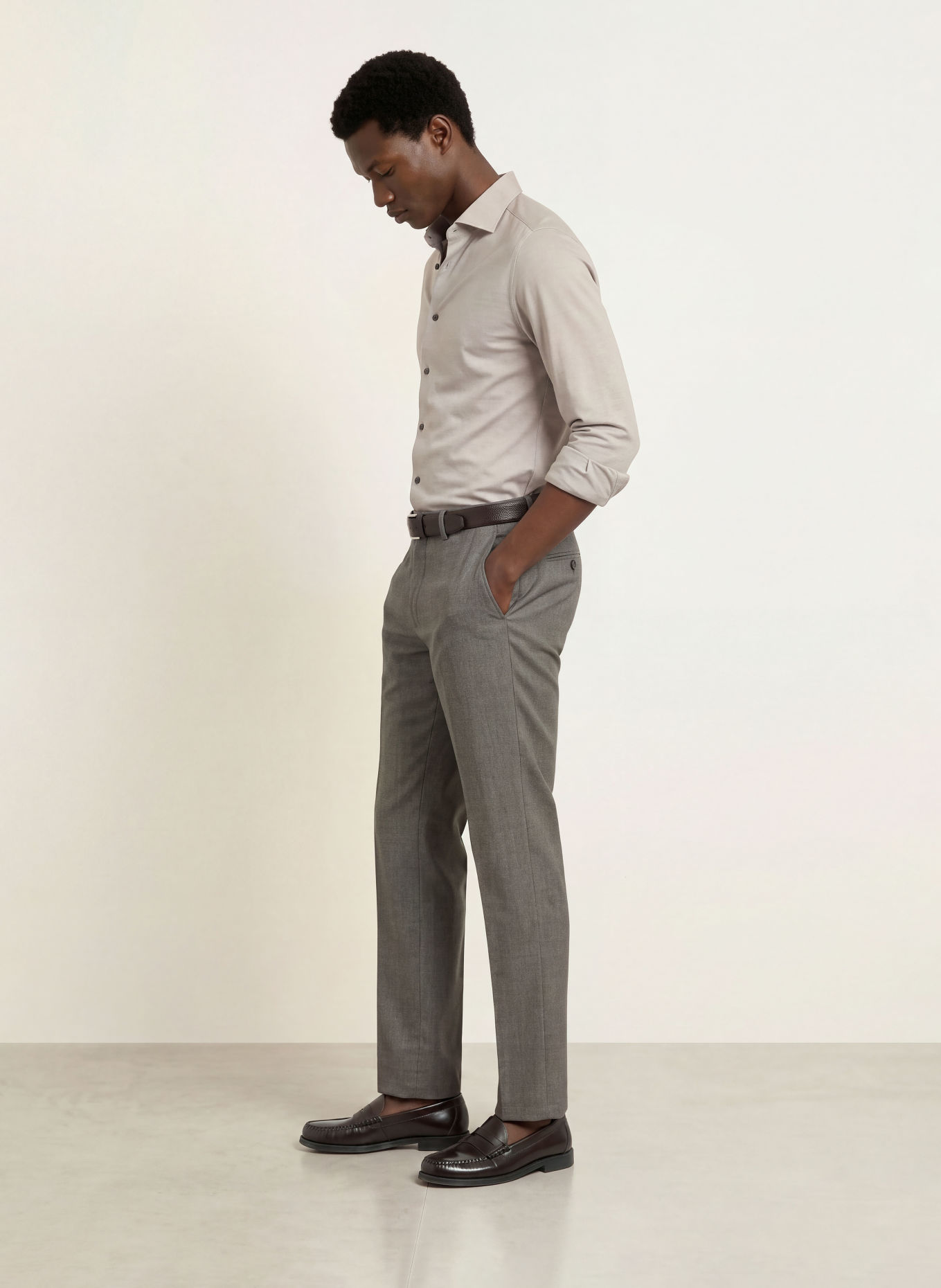 OLYMP Hemd Smart Business modern fit: HELLBRAUN