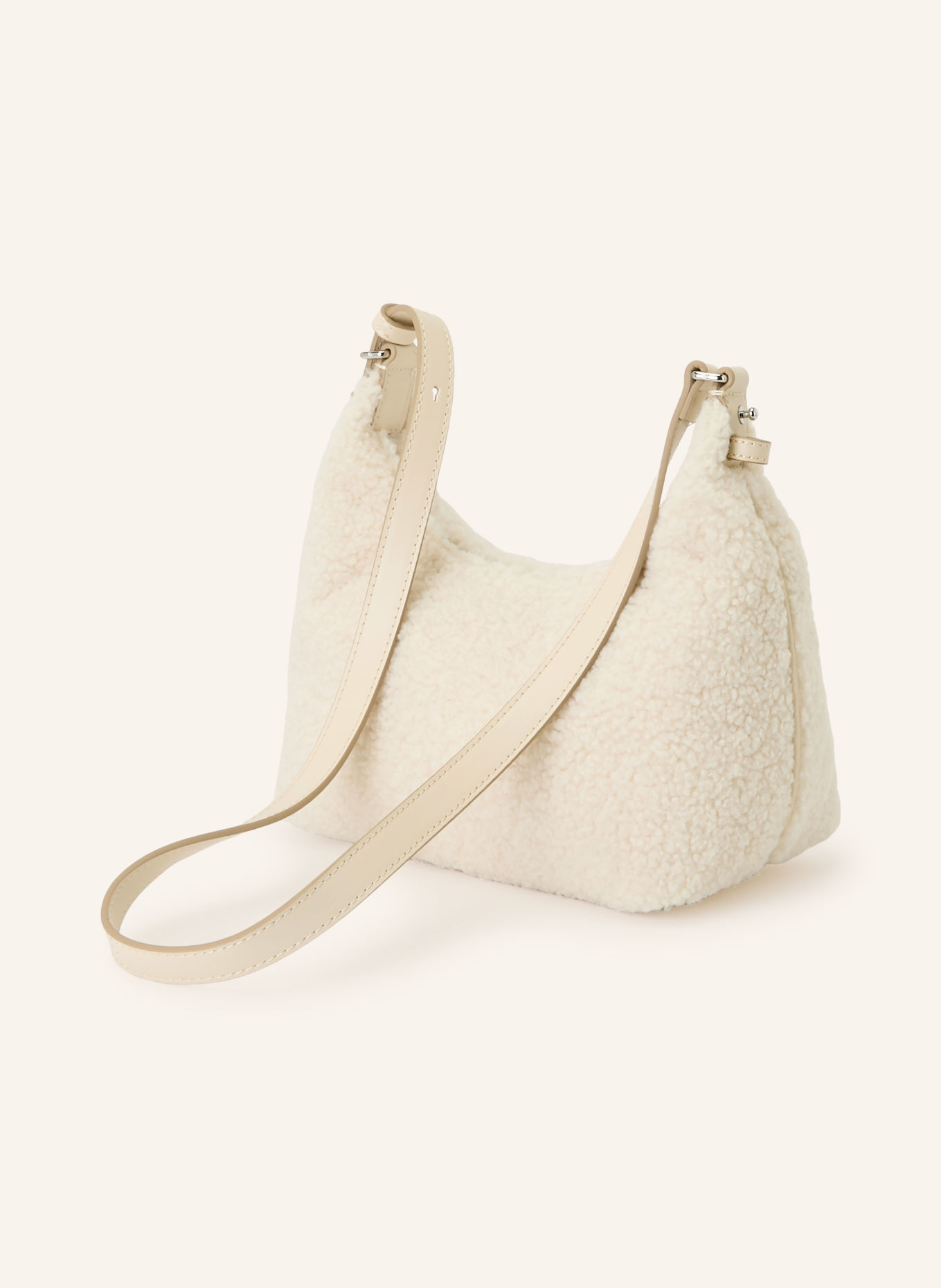 Calvin Klein Schultertasche: BEIGE / SILBER