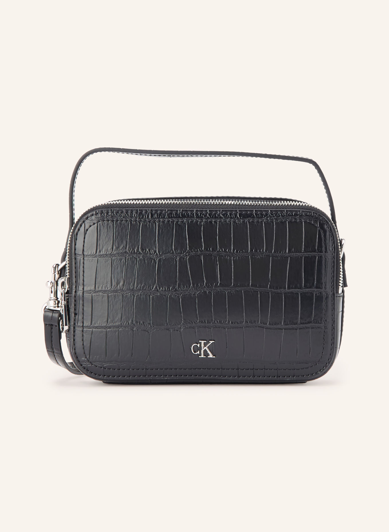 Calvin Klein Umhängetasche: SCHWARZ / SILBER