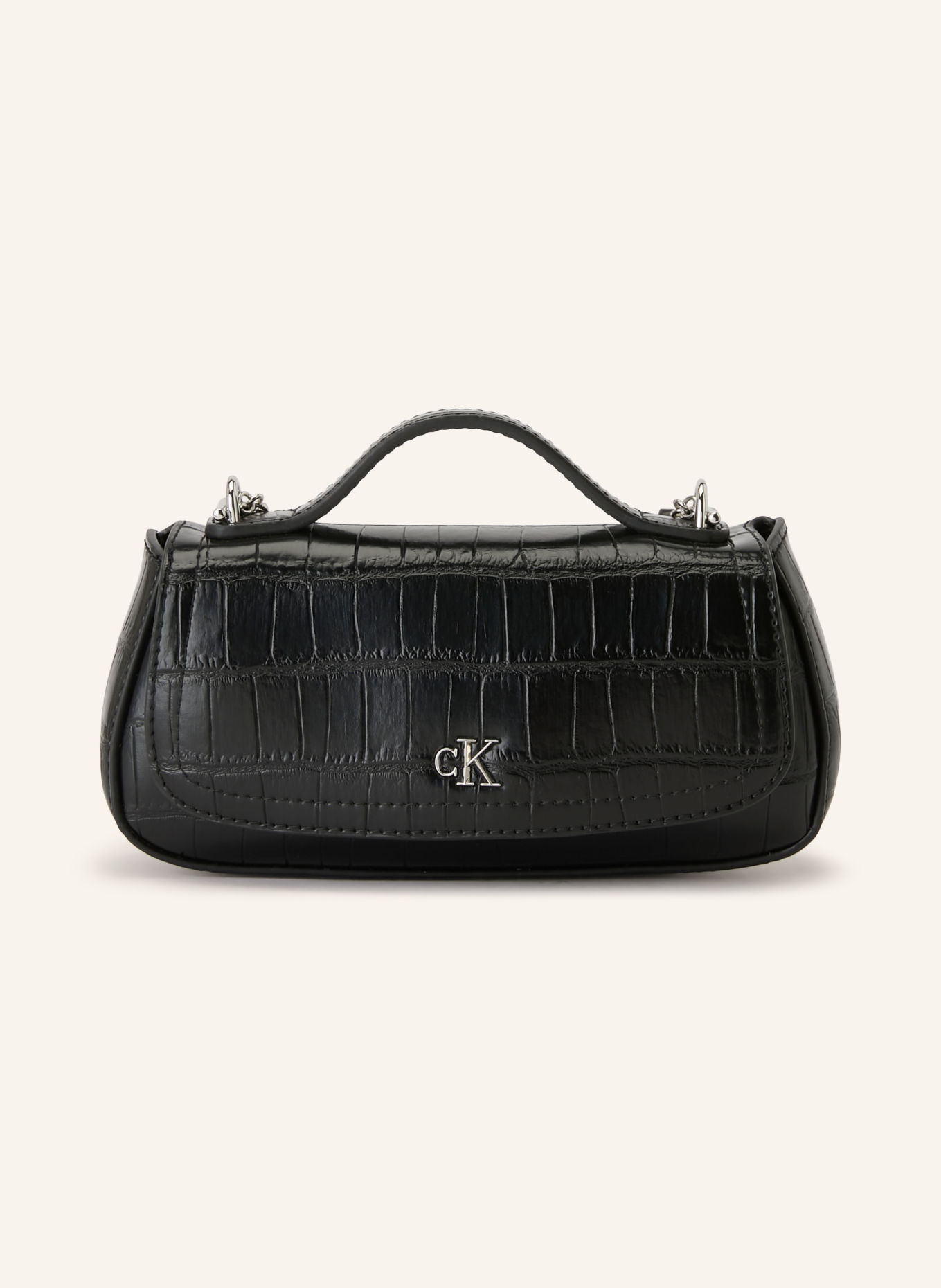 Calvin Klein Handtasche: SCHWARZ / SILBER