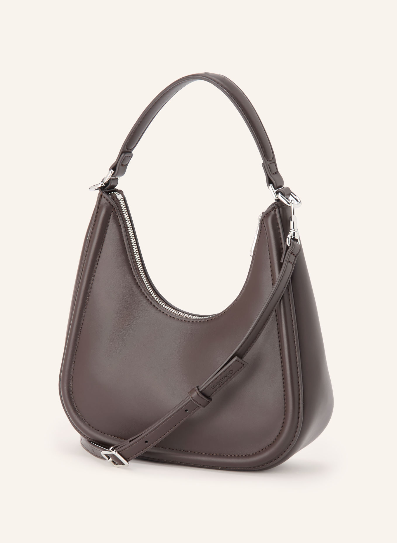 Calvin Klein Umhängetasche SMALL: DUNKELBRAUN / SILBER