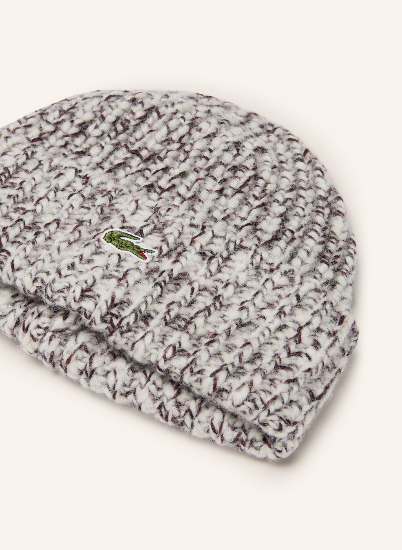 LACOSTE Mütze: CREME / BRAUN