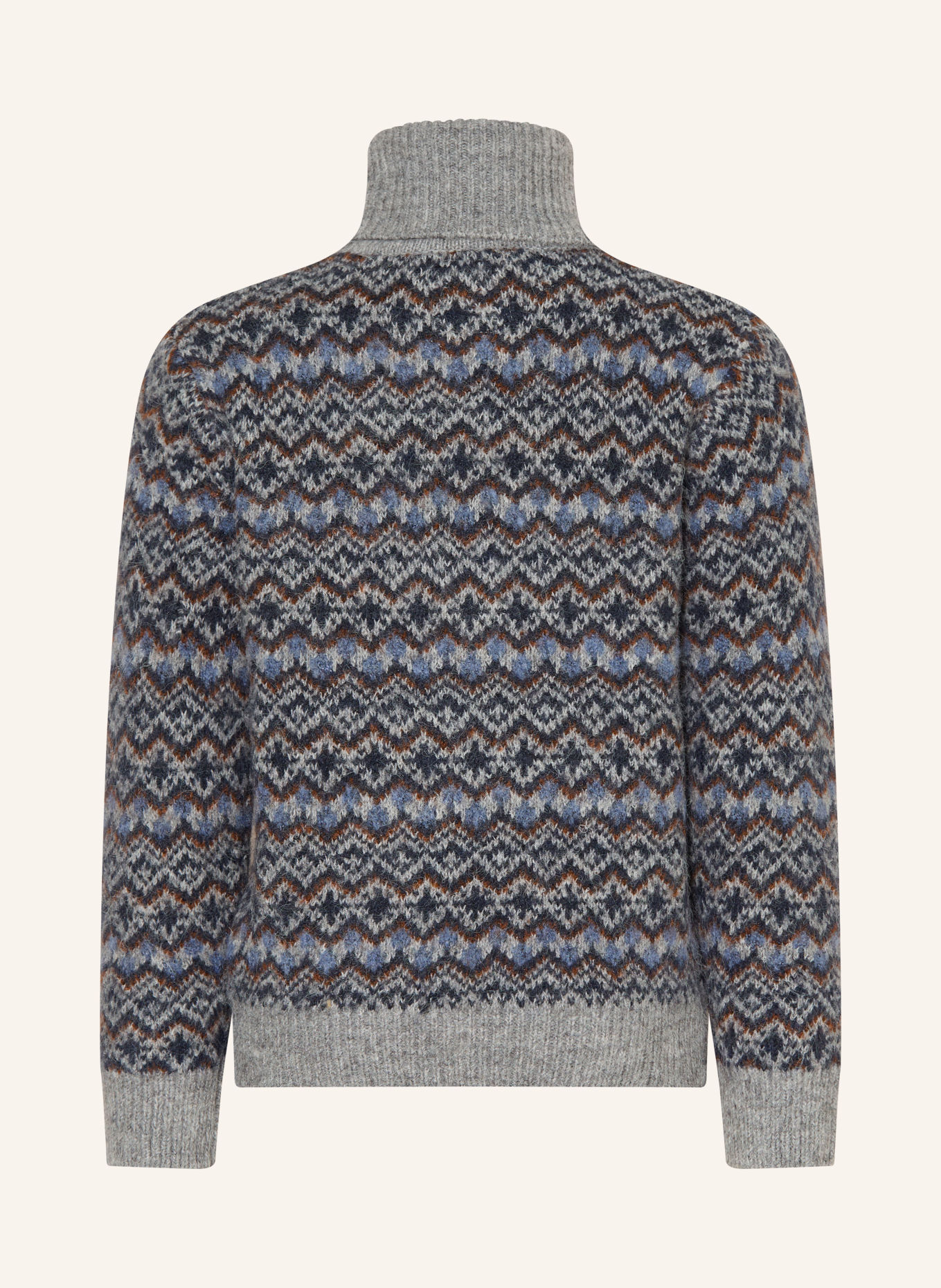 Koko Noko Turtleneck sweater: GRAY / DARK BROWN / DARK BLUE