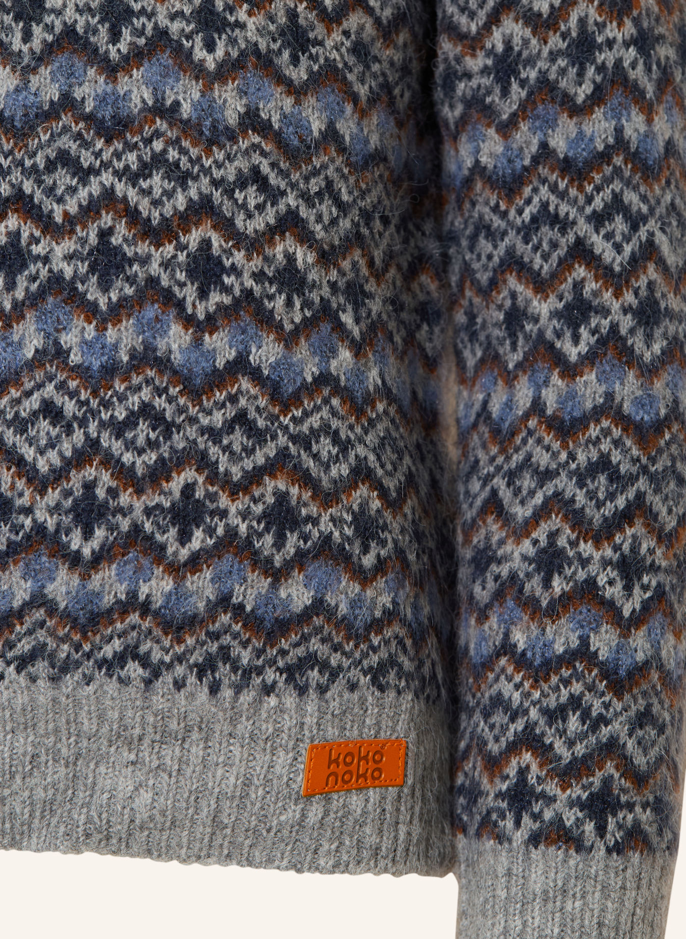 Koko Noko Turtleneck sweater: GRAY / DARK BROWN / DARK BLUE