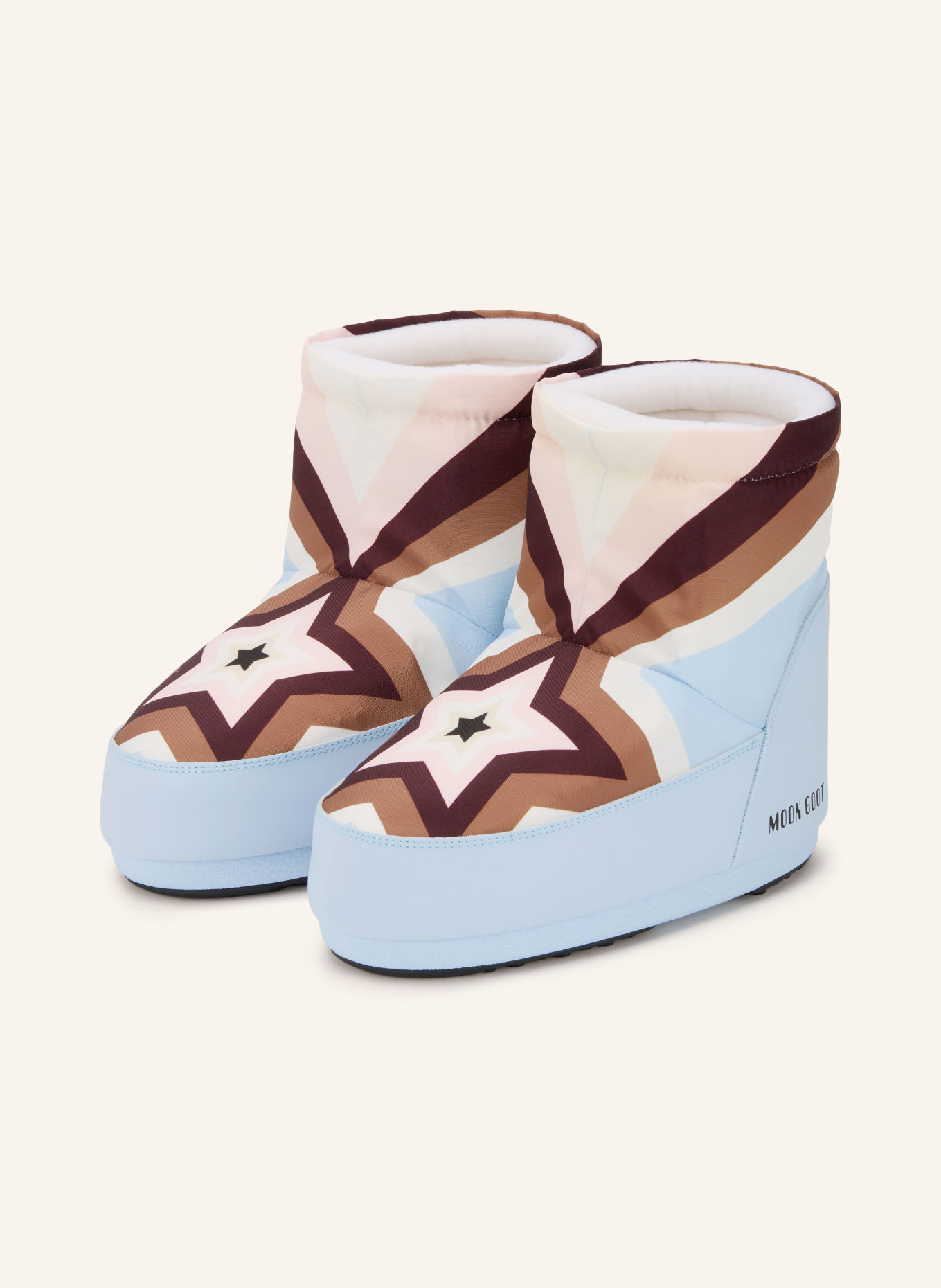 MOON BOOT Moon boots COMET: BLEU CLAIR / MARRON FONCÉ / ROSÉ