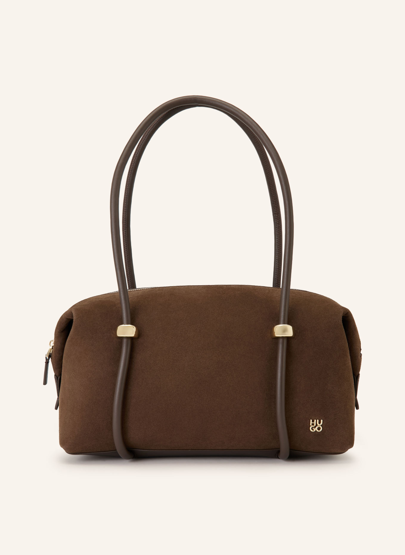HUGO Schultertasche BRIONY: DUNKELBRAUN / GOLD