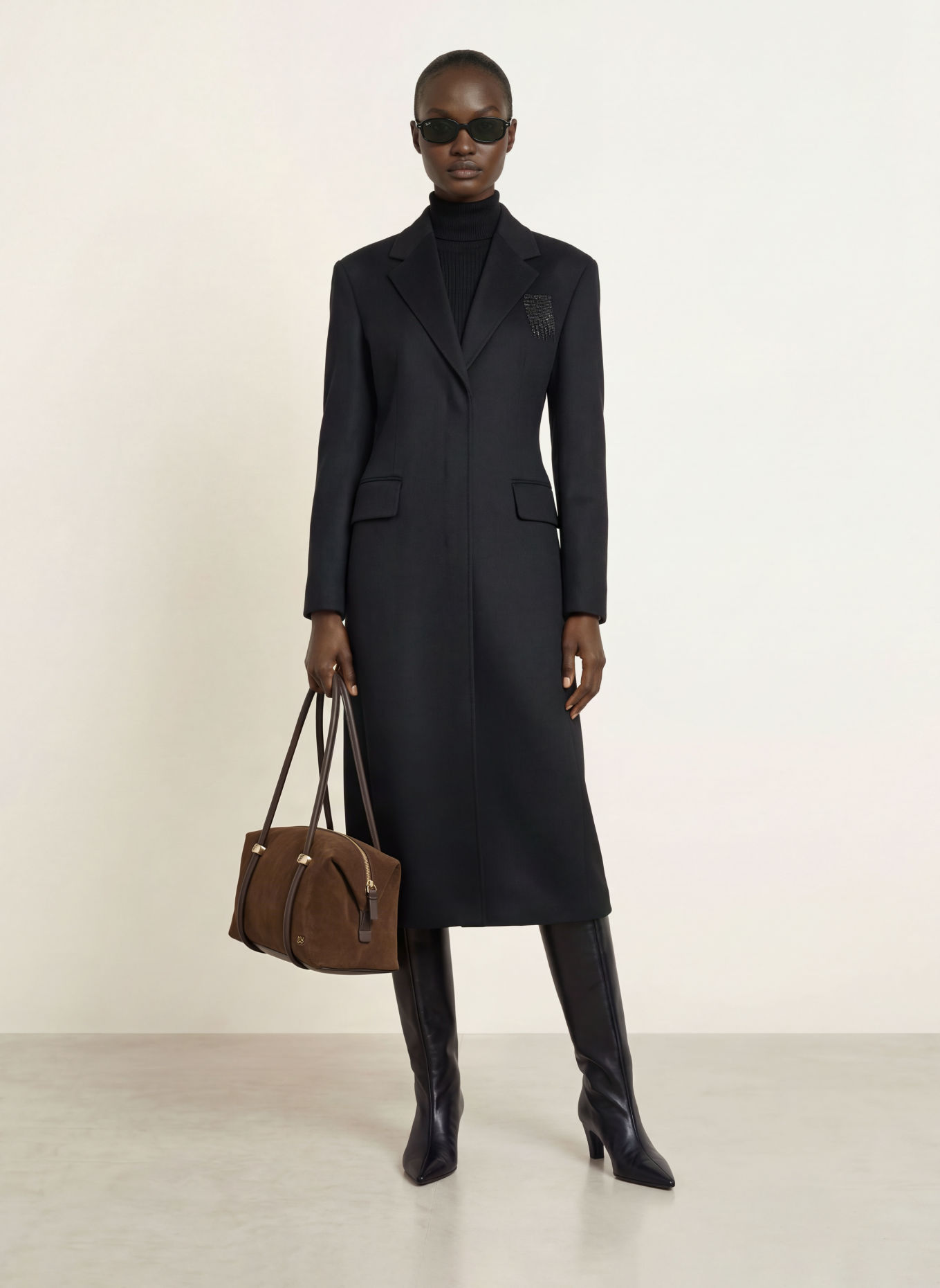 HUGO BRIONY Shoulder Bag: DARK BROWN / GOLD