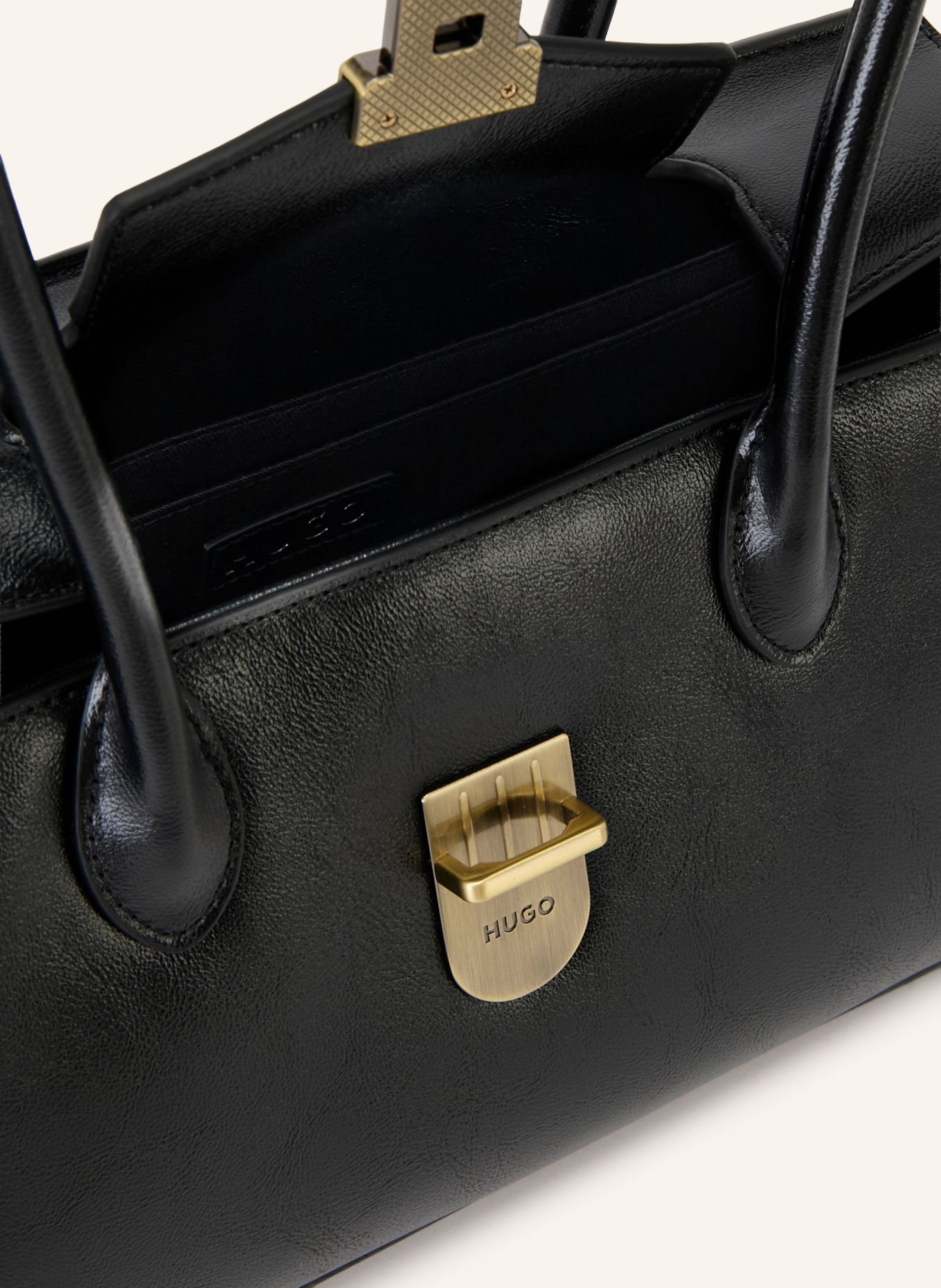 HUGO Schultertasche QUINLEY: SCHWARZ / GOLD