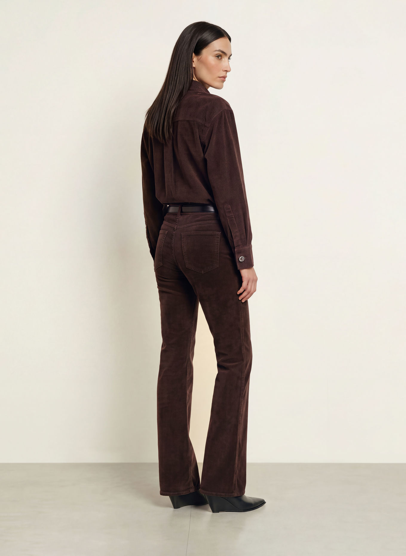CLOSED Oversized-Hemdbluse aus Cord: DUNKELROT