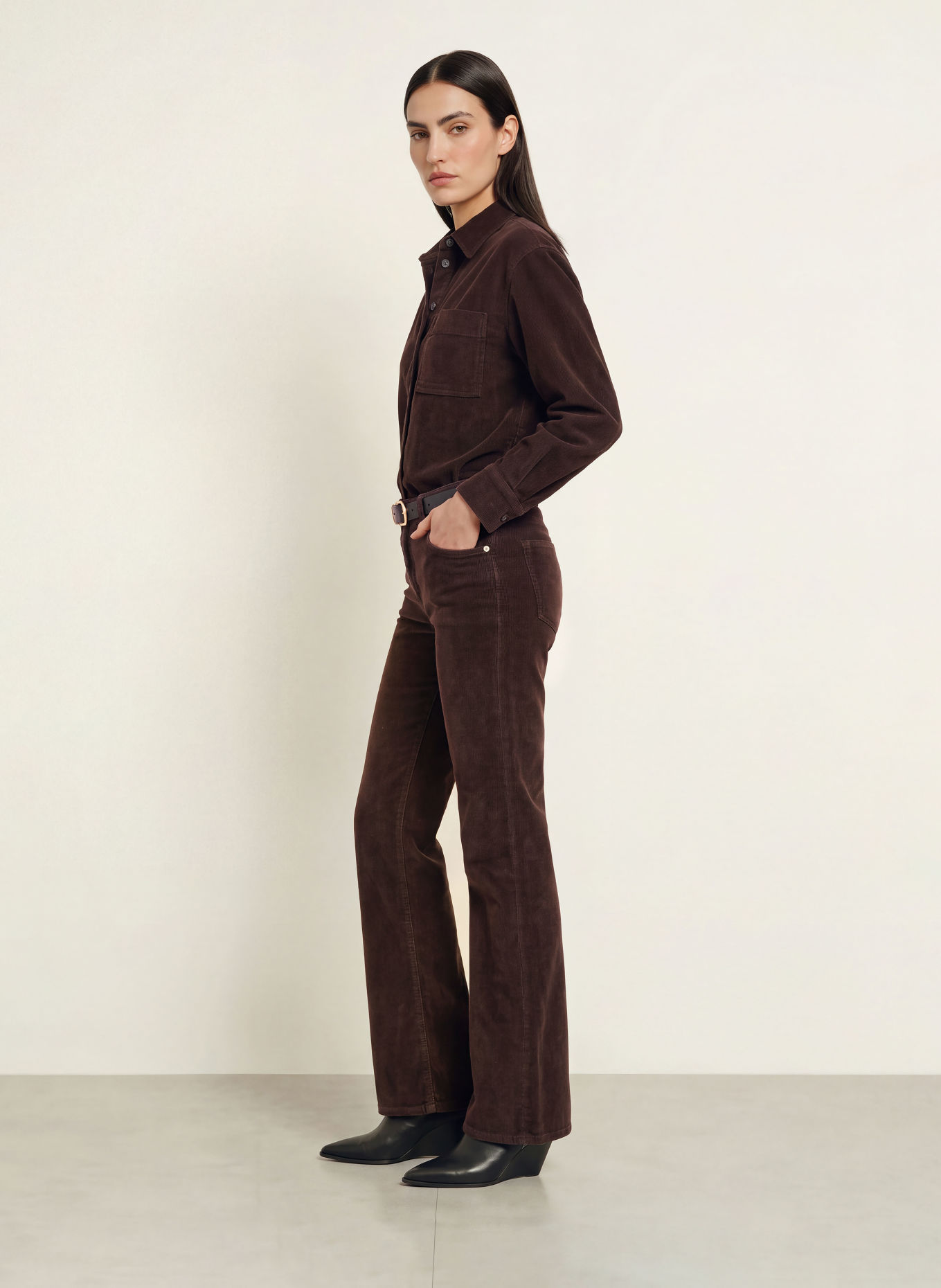 CLOSED Oversized-Hemdbluse aus Cord: DUNKELROT