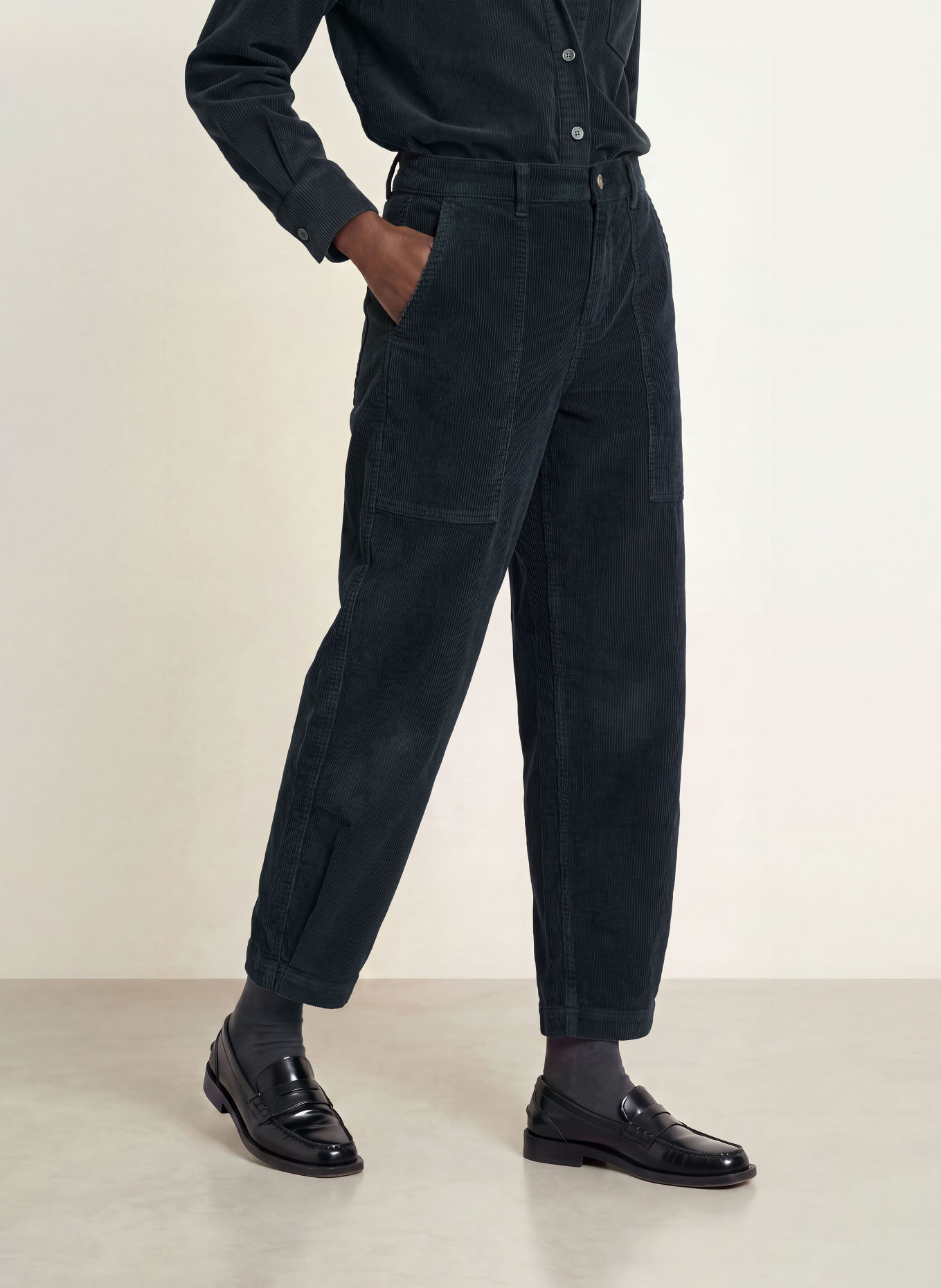 CLOSED 7/8-Hose RHANNON aus Cord: DUNKELBLAU
