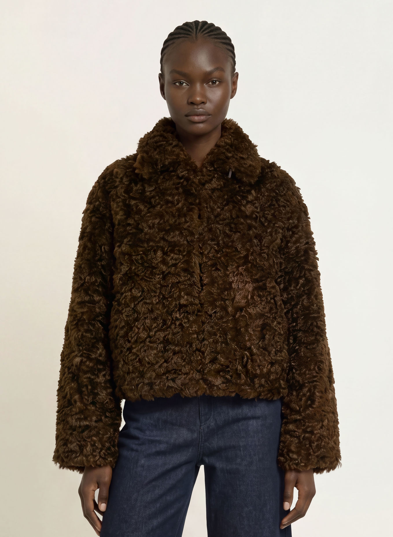 CLOSED Plush Jacket: BROWN