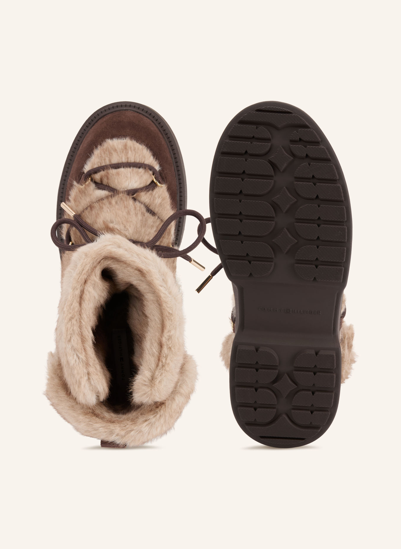 TOMMY HILFIGER Veterboots: MARRON FONCÉ / LICHTBRUIN