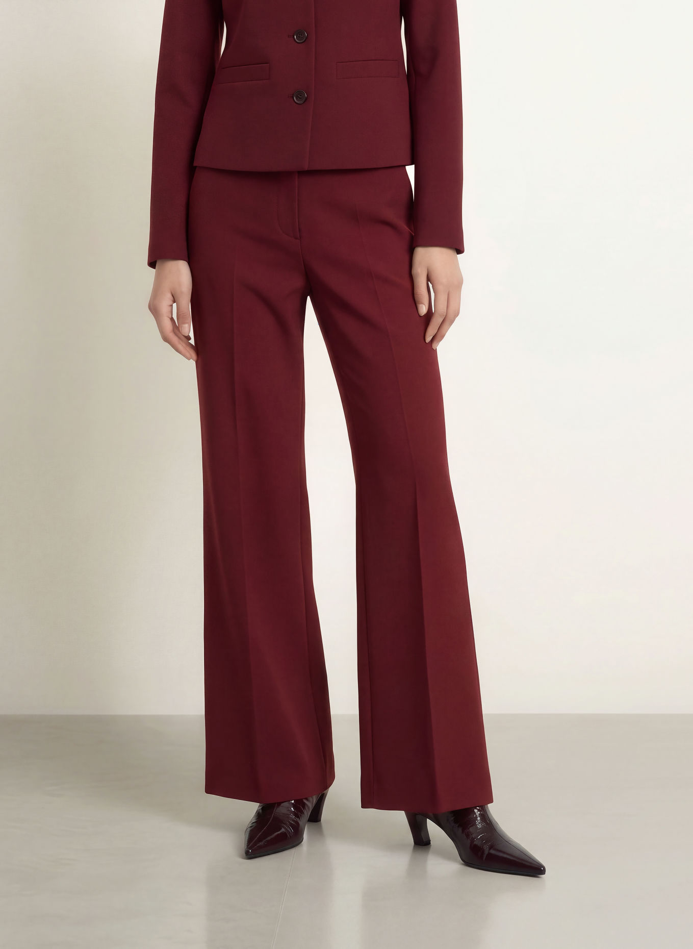 MORE & MORE Wide-leg trousers: DARK RED