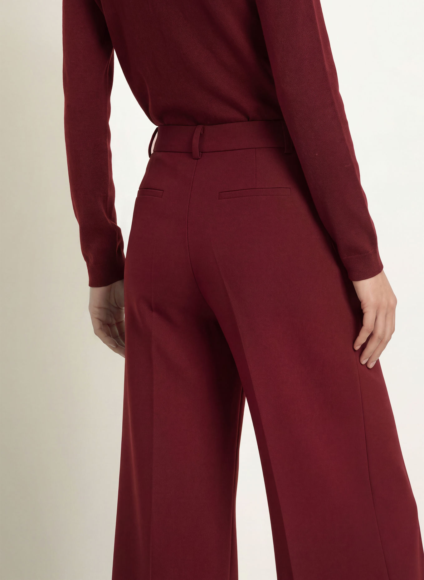 MORE & MORE Wide-leg trousers: DARK RED