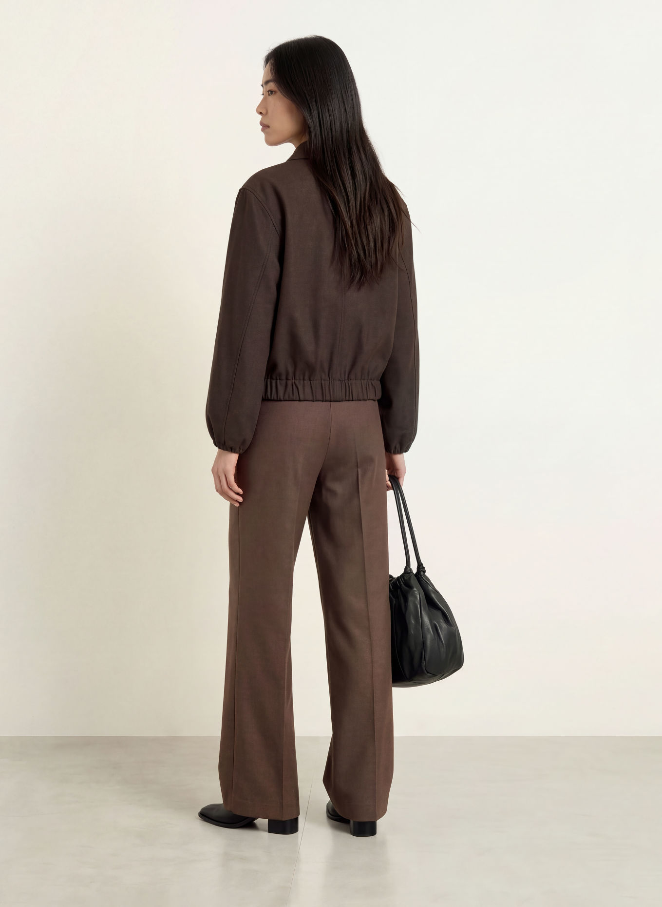 MORE & MORE Wide-leg trousers: DARK BROWN