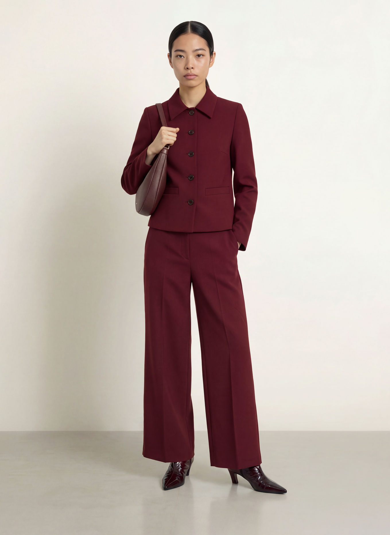 MORE & MORE Boxy jacket: DARK RED