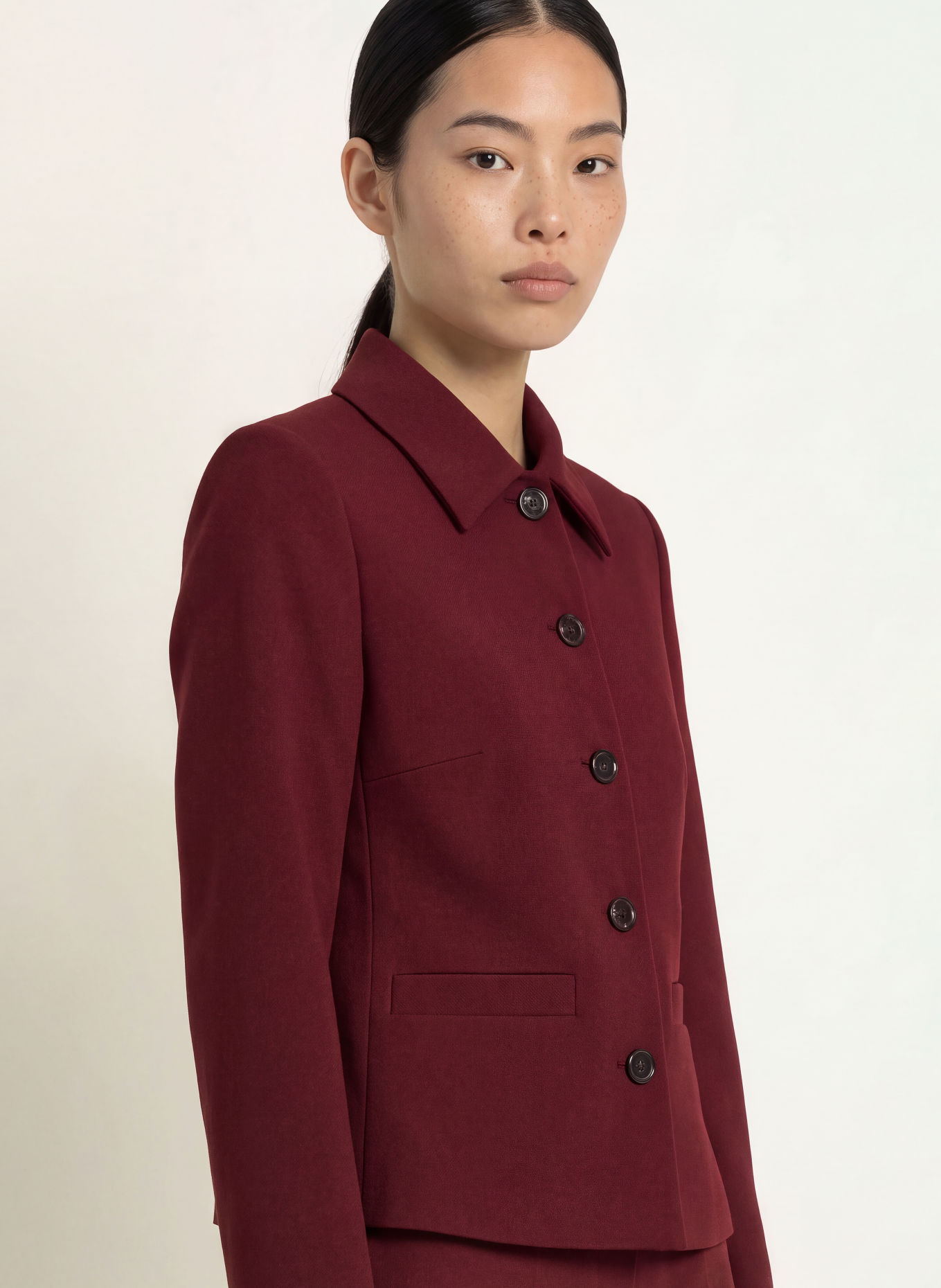 MORE & MORE Boxy jacket: DARK RED