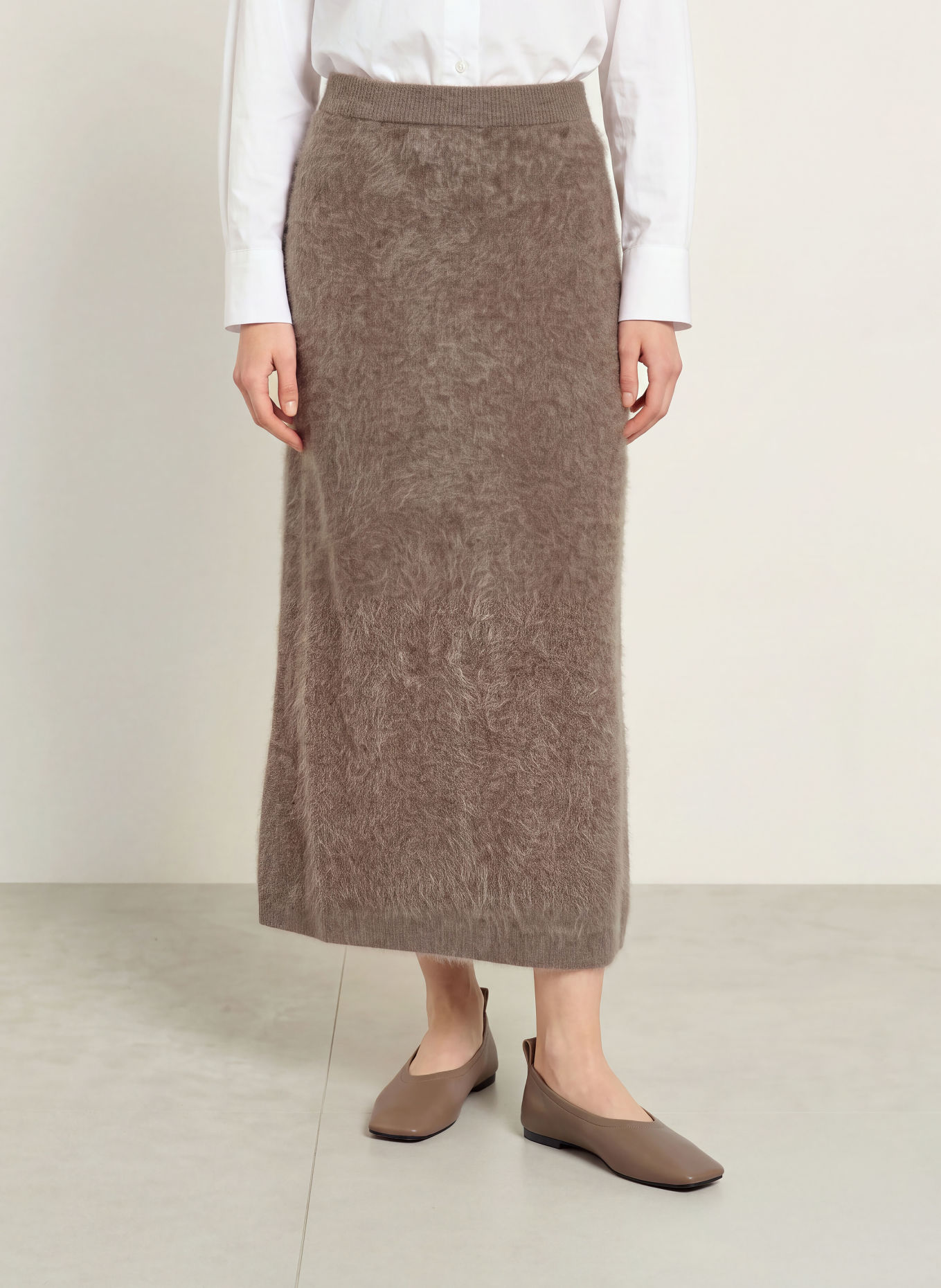 MAERZ MUENCHEN Jupe en maille de cachemire: TAUPE