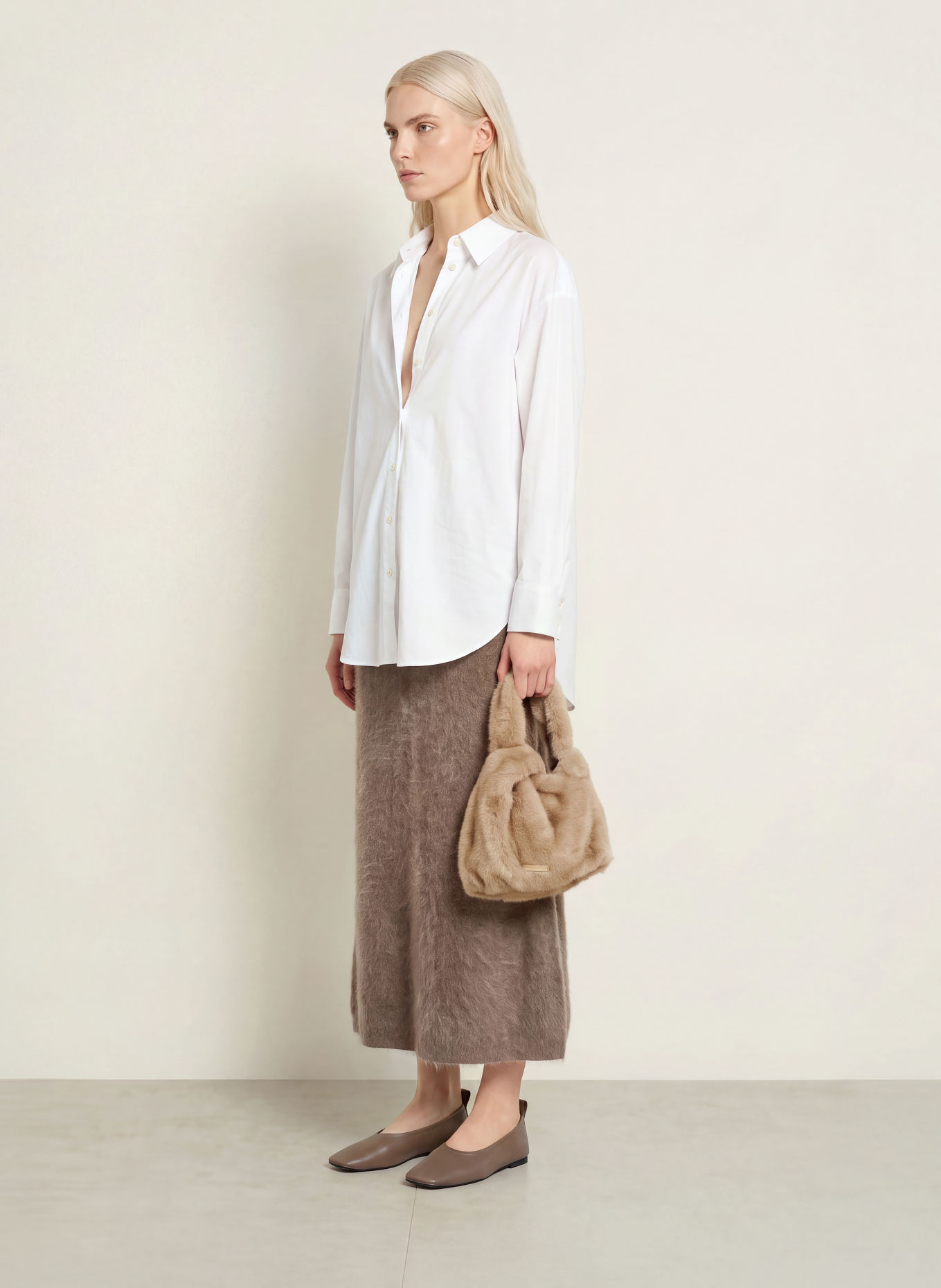 MAERZ MUENCHEN Jupe en maille de cachemire: TAUPE