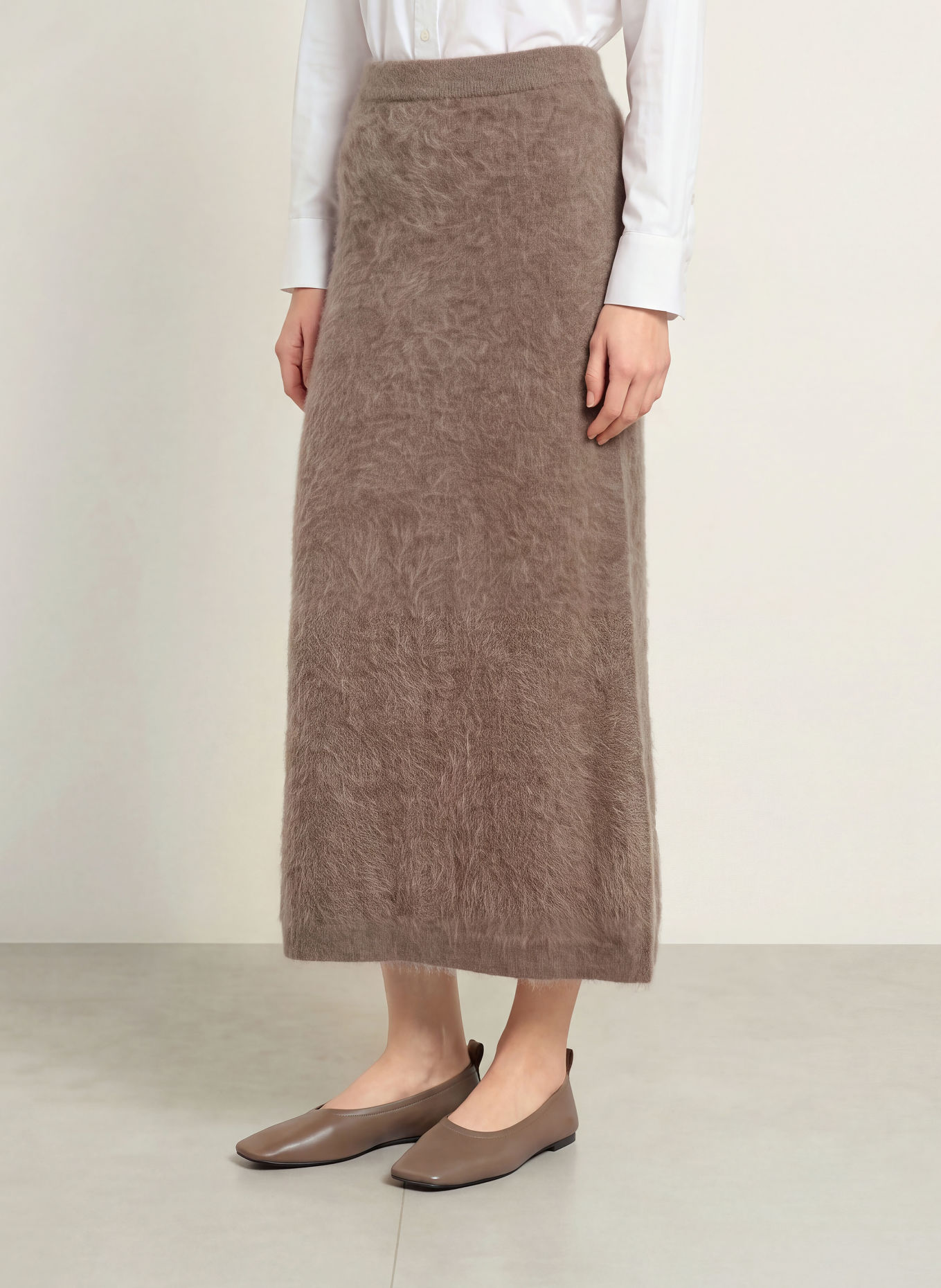 MAERZ MUENCHEN Jupe en maille de cachemire: TAUPE