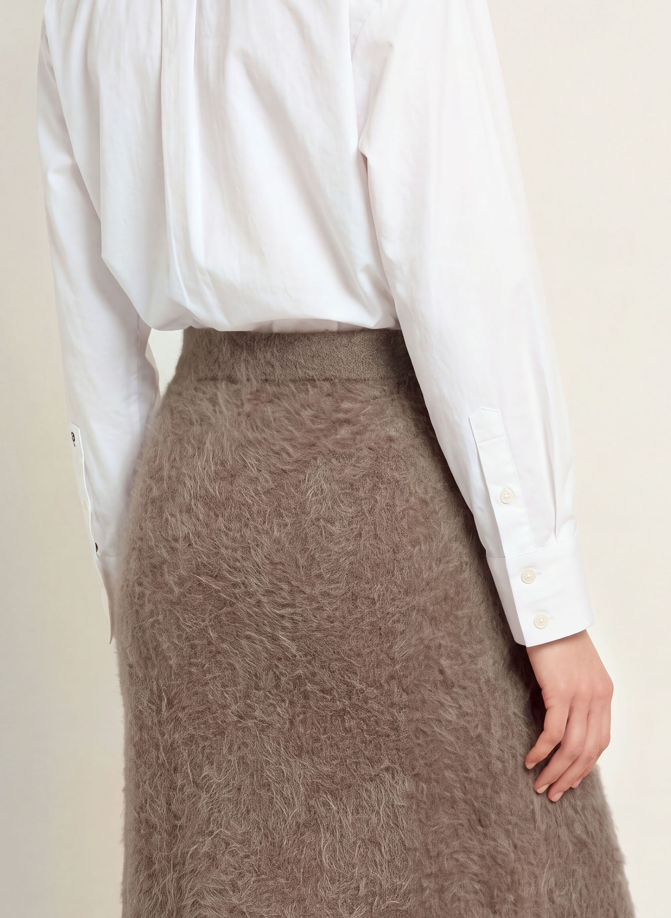 MAERZ MUENCHEN Jupe en maille de cachemire: TAUPE
