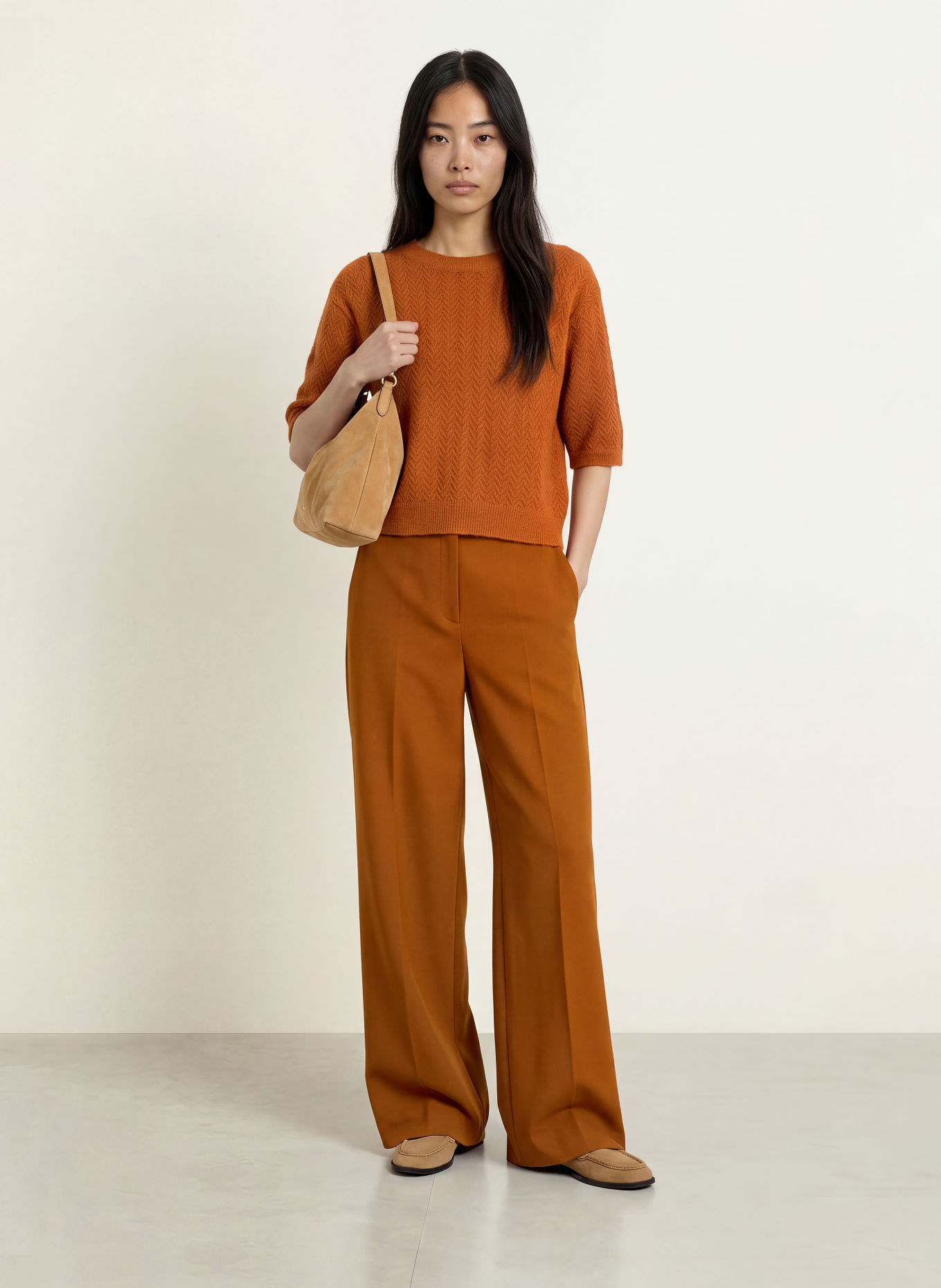 MORE & MORE Wide-leg trousers: DARK ORANGE
