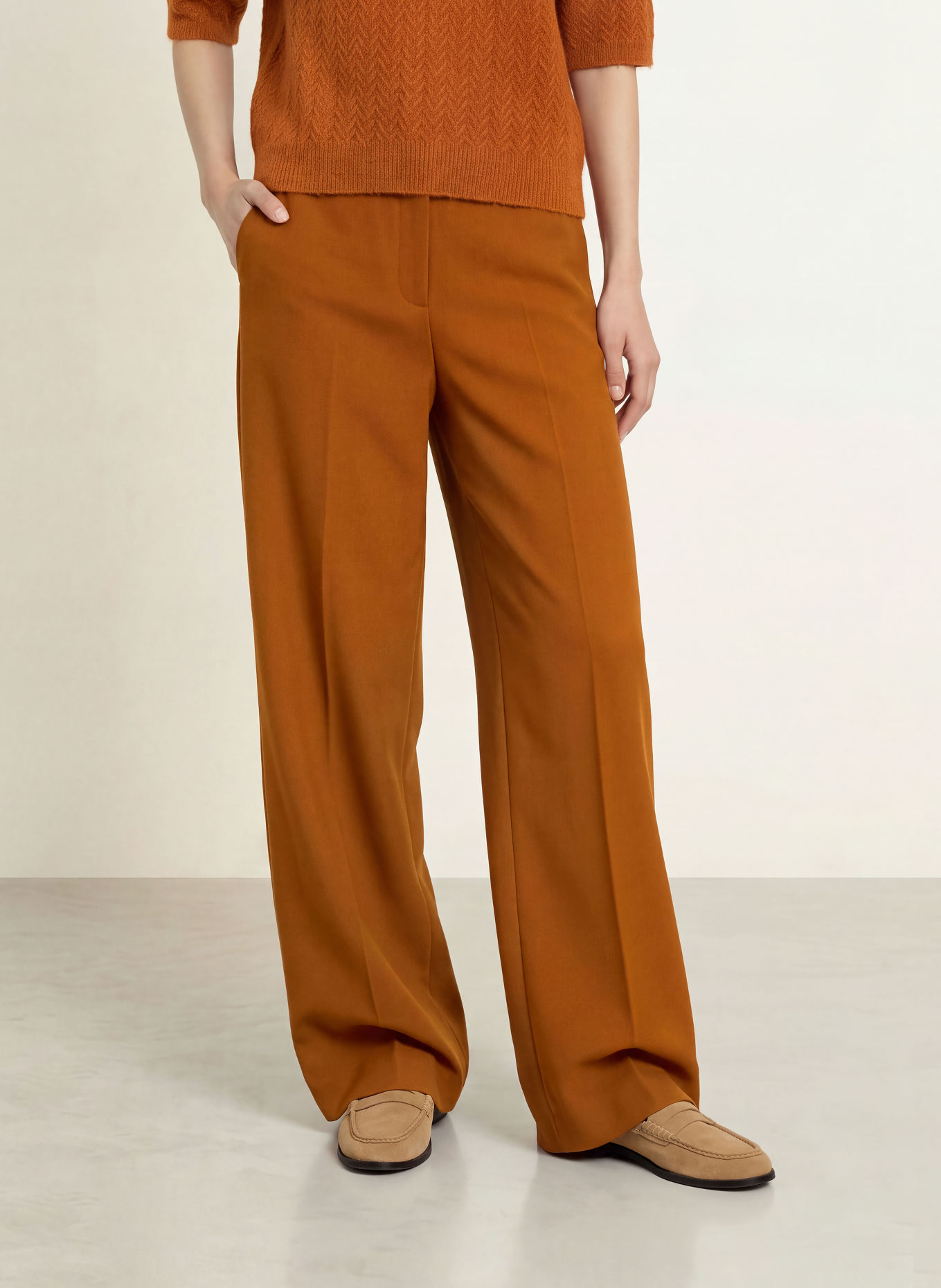 MORE & MORE Wide-leg trousers: DARK ORANGE