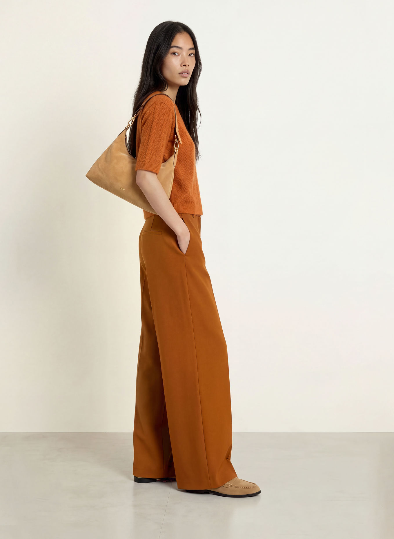 MORE & MORE Wide-leg trousers: DARK ORANGE