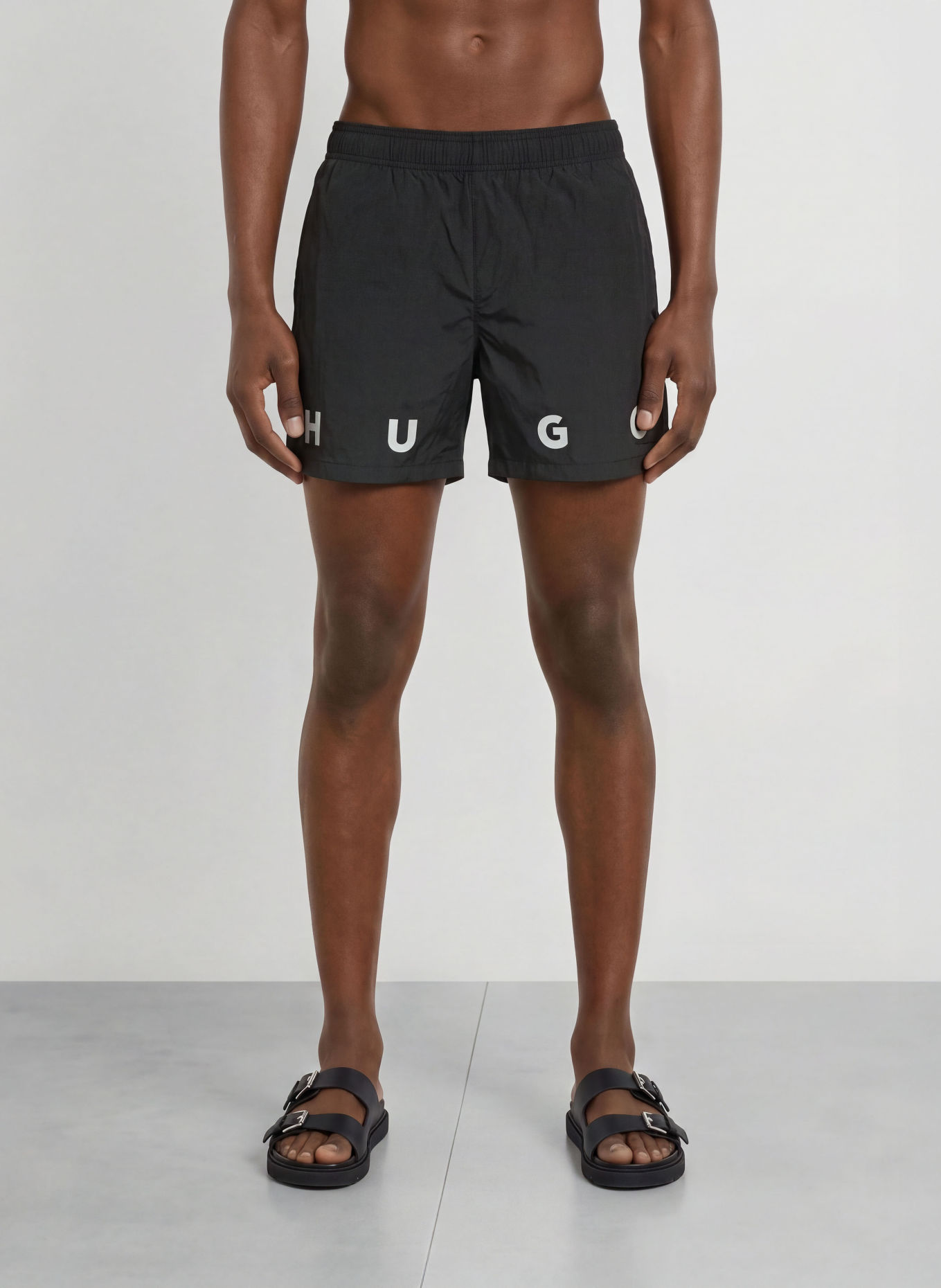 HUGO AZURI Swim shorts: BLACK