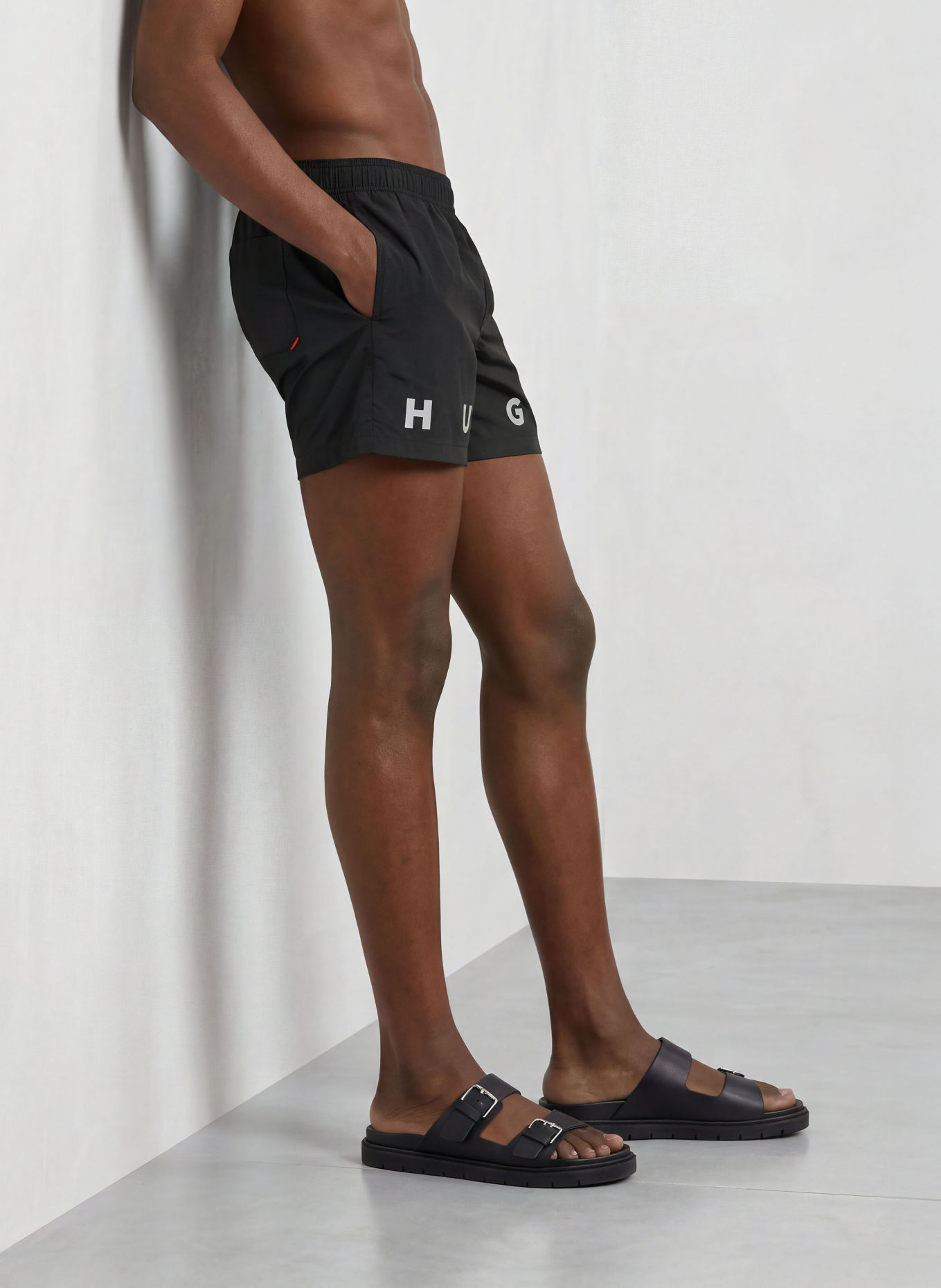 HUGO AZURI Swim shorts: BLACK
