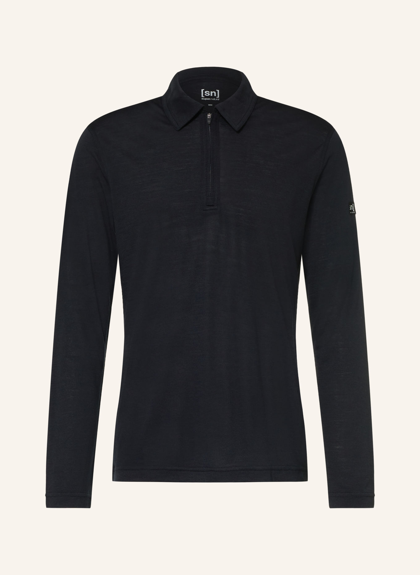 super.natural Functional polo shirt with merino wool: BLACK