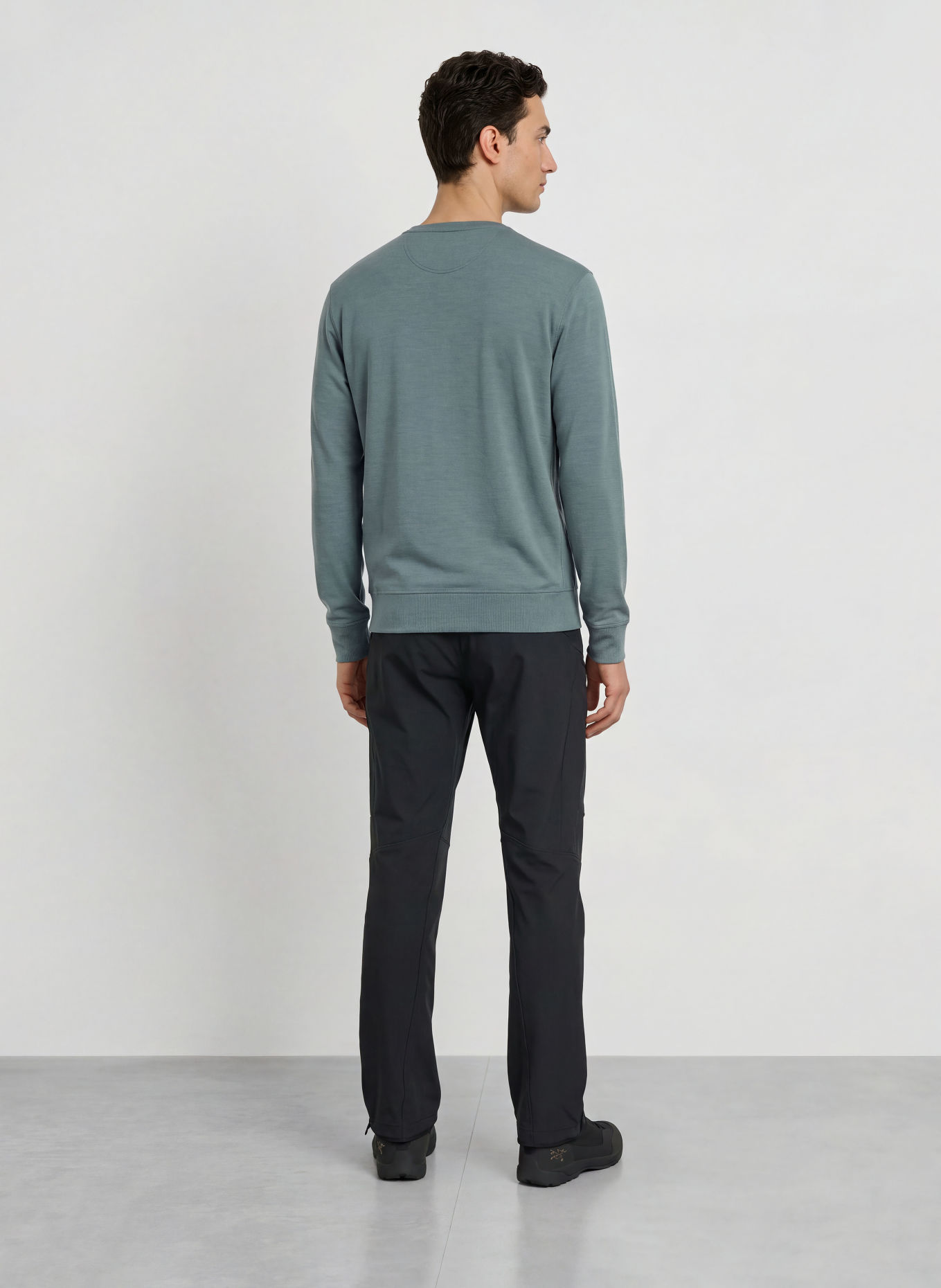 super.natural SAILOR Sweatshirt with Merino Wool: BLUE GRAY / RED / BLACK