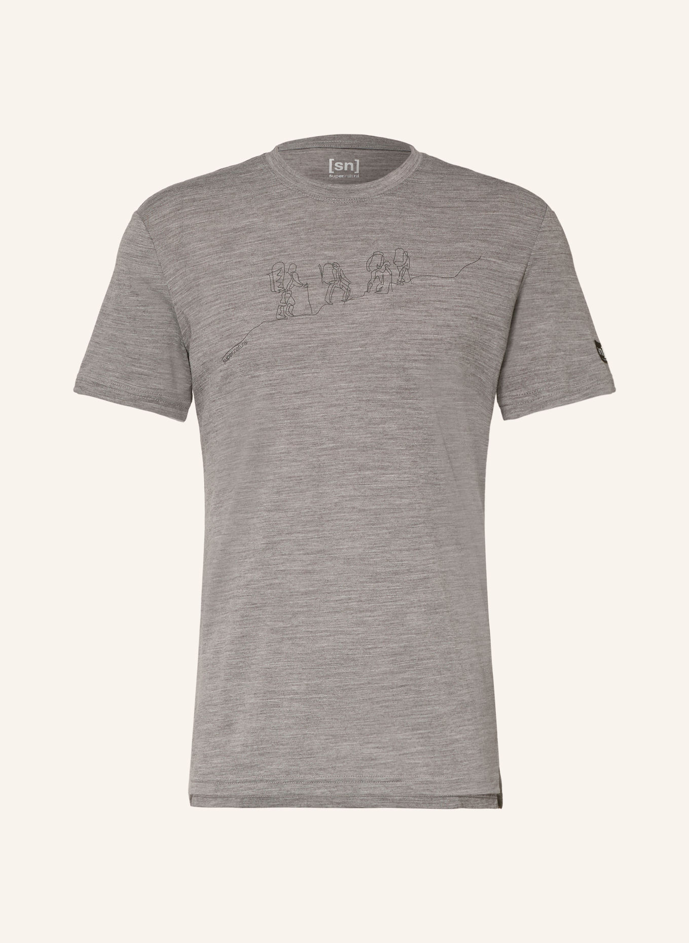 super.natural HIKING Performance Shirt with Merino Wool: GRAY