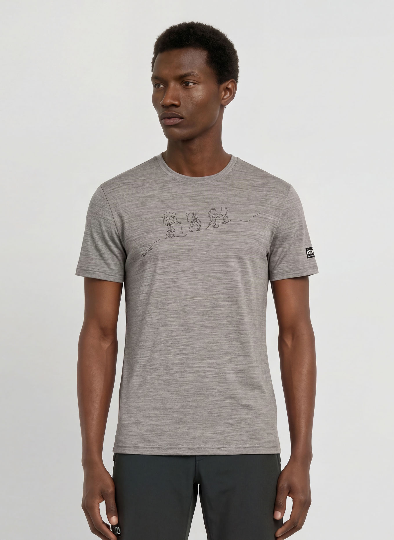 super.natural HIKING Performance Shirt with Merino Wool: GRAY