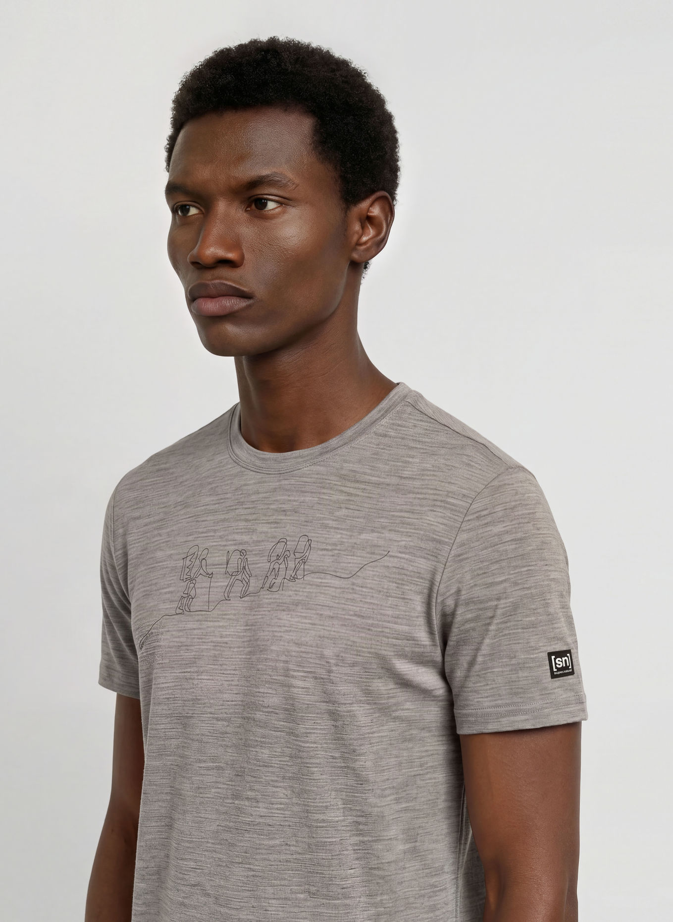 super.natural HIKING Performance Shirt with Merino Wool: GRAY
