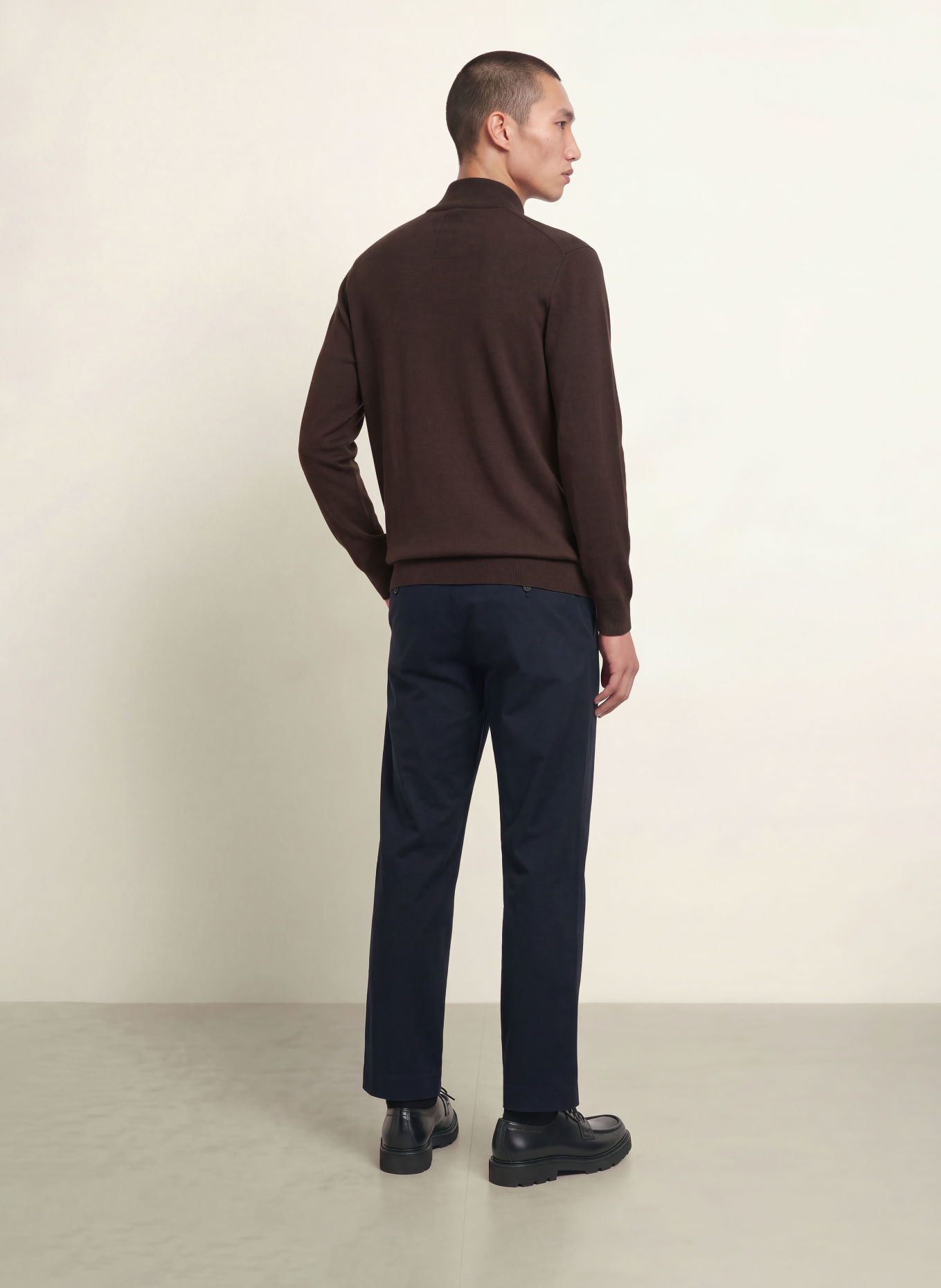 NOWADAYS Half-zip sweater: DARK BROWN