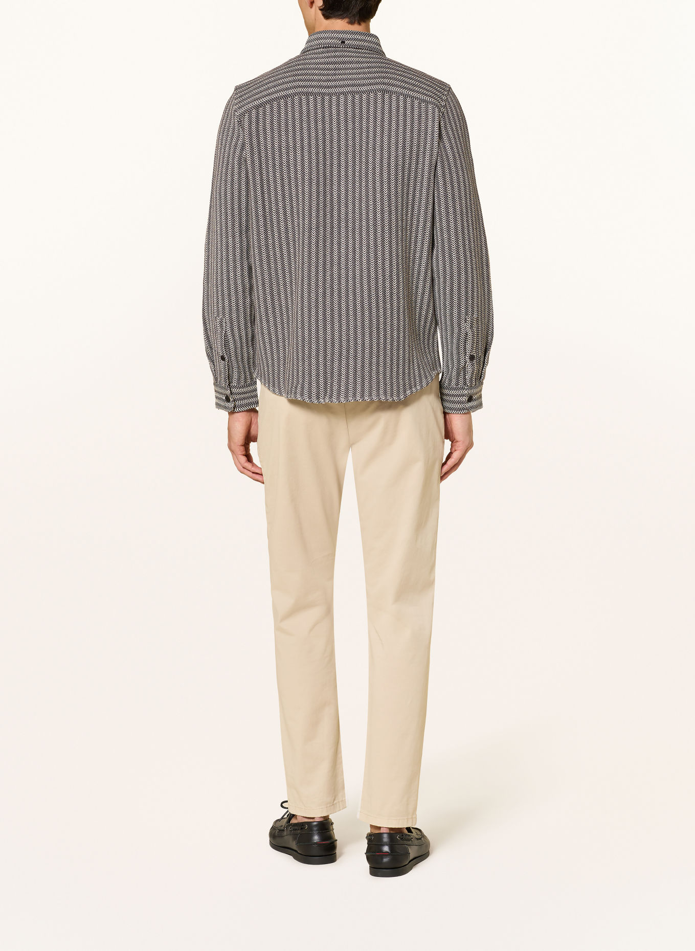 NOWADAYS Comfort Fit Shirt: DARK BROWN / CREAM