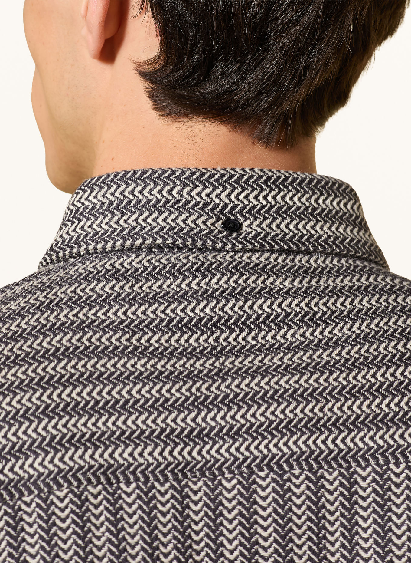 NOWADAYS Comfort Fit Shirt: DARK BROWN / CREAM