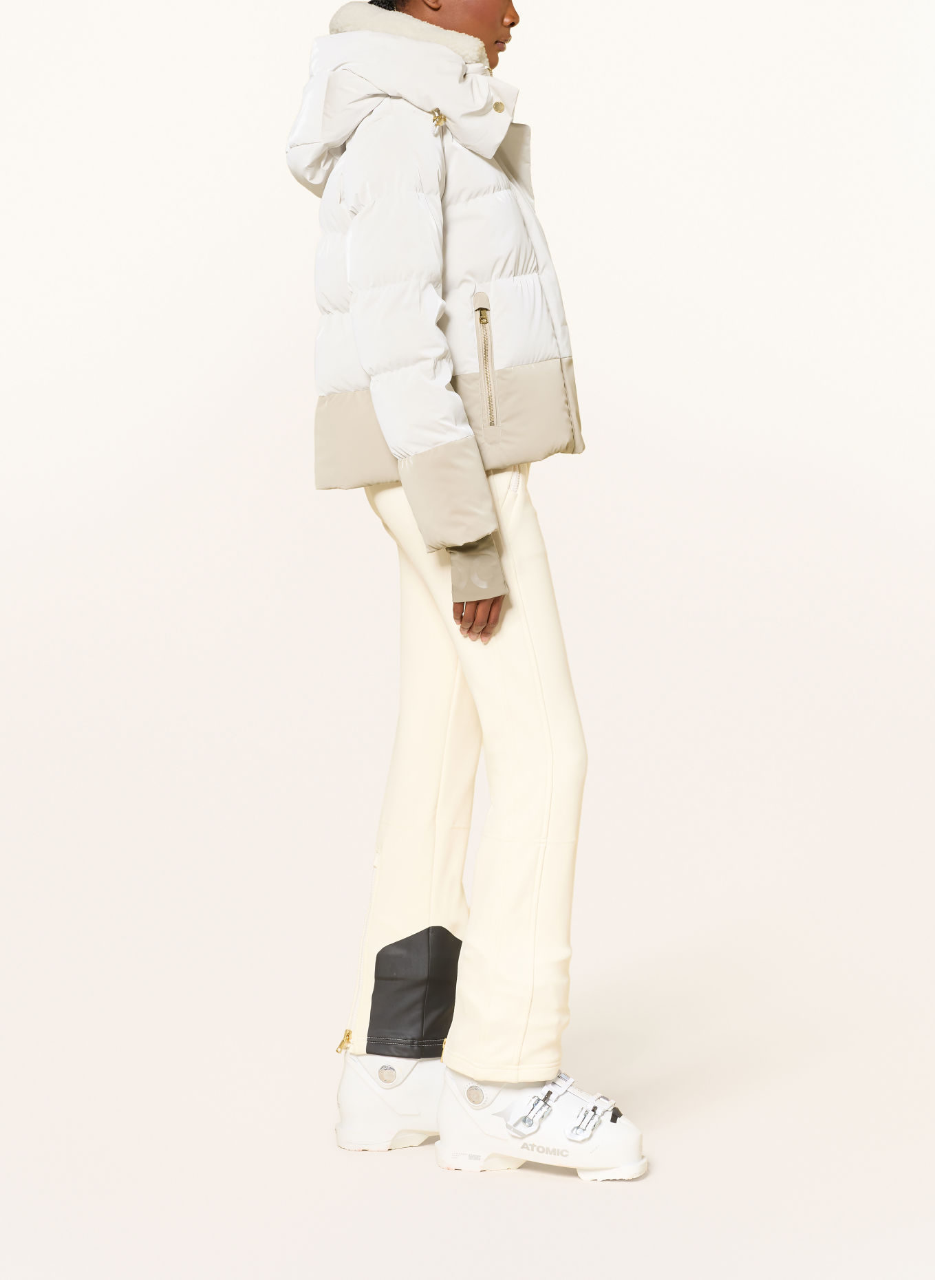 BOGNER Veste de ski en duvet NAIA-D: BLANC / OR / MARRON CLAIR