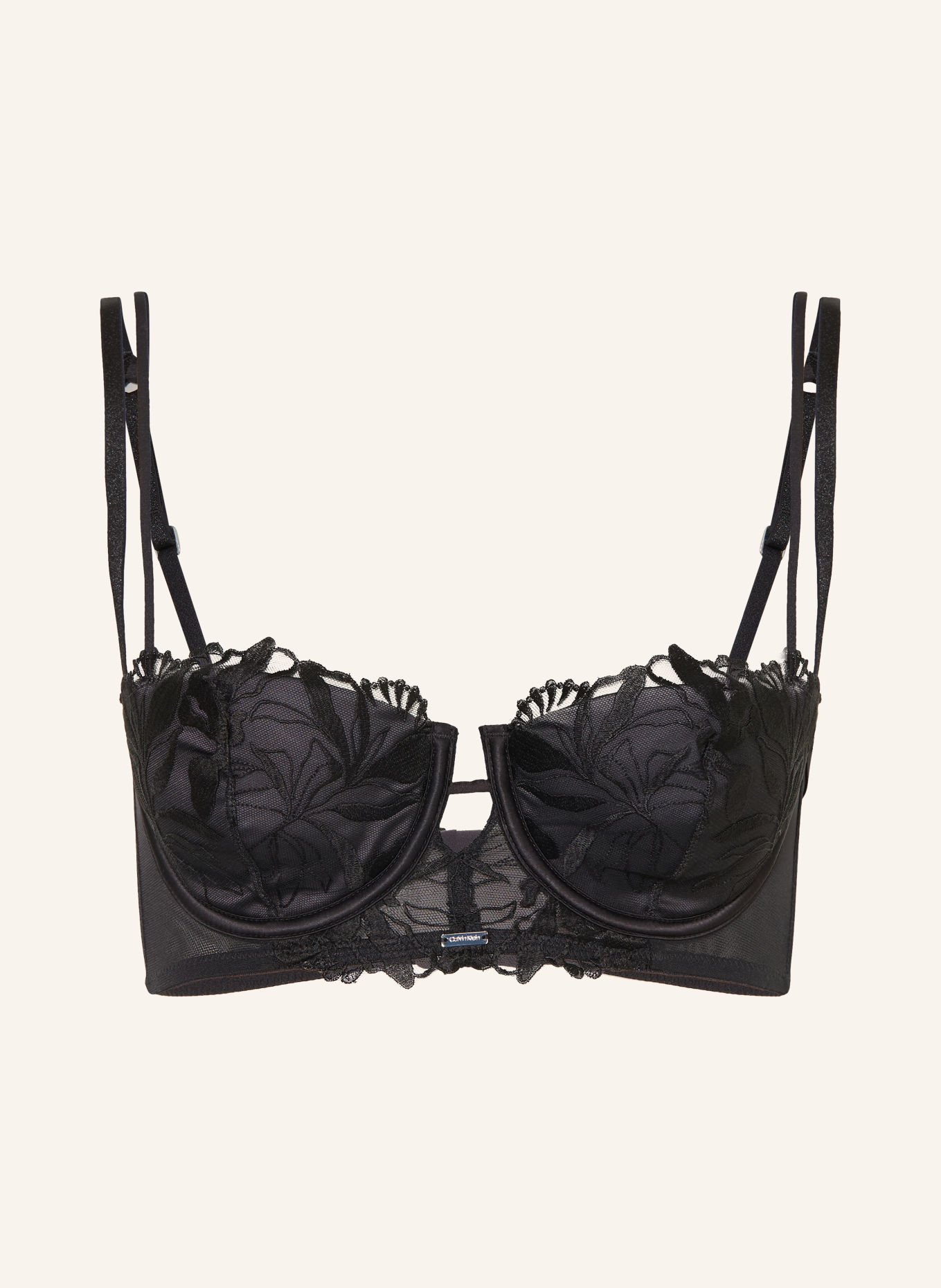 Calvin Klein Balconette bra CK BLACK FLORAL LACE: BLACK
