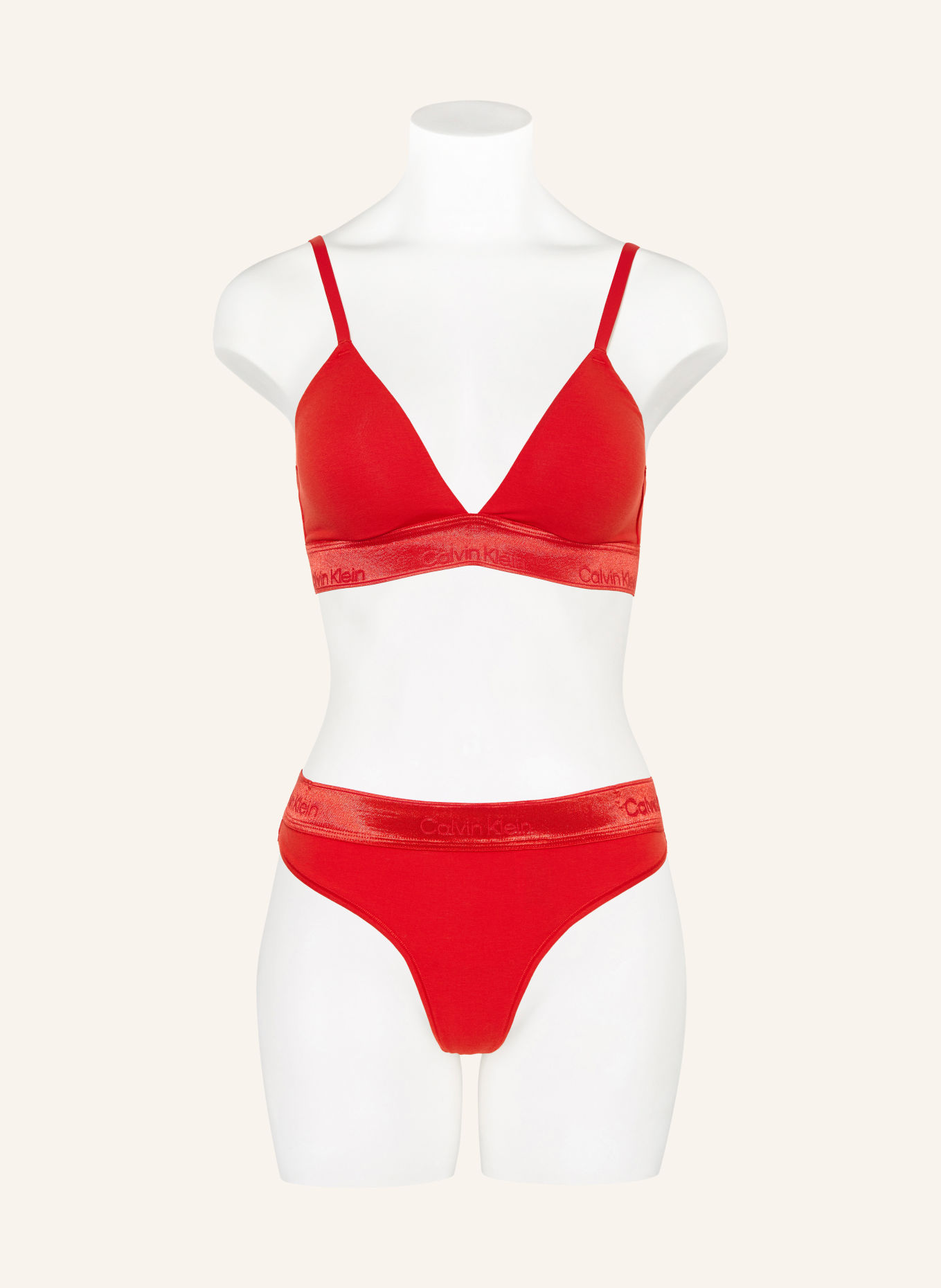 Calvin Klein Triangle bra ICON COTTON MODAL METALLIC: RED