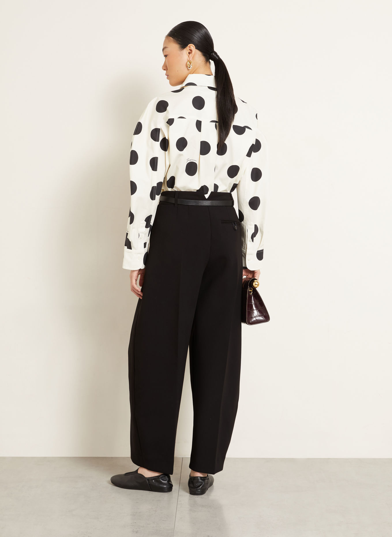 JACQUEMUS Spodnie LE PANTALON OVALO: CZARNY
