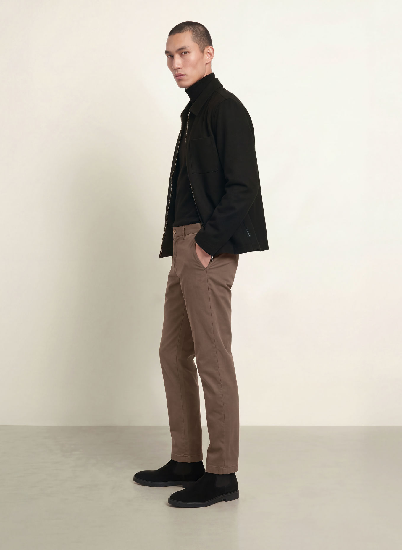 HILTL Chinos TAURA Extra Slim Fit: MÖRKBRUN